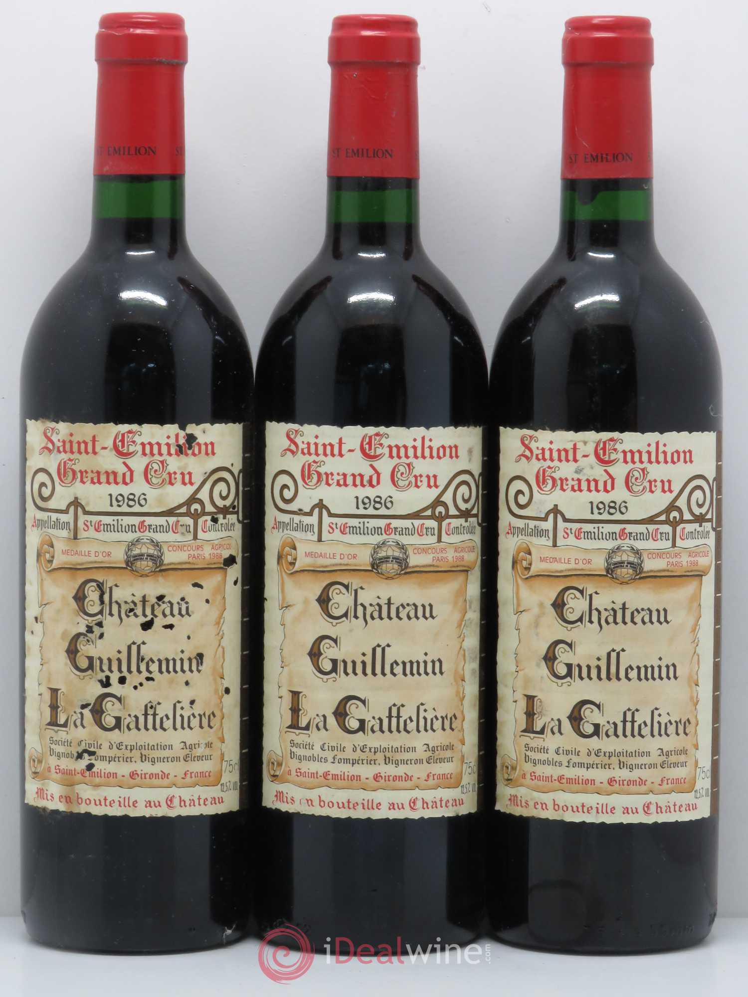 Saint-Émilion Guillemin Gaffelière 1986 - Posten von 6 Flaschen - 1