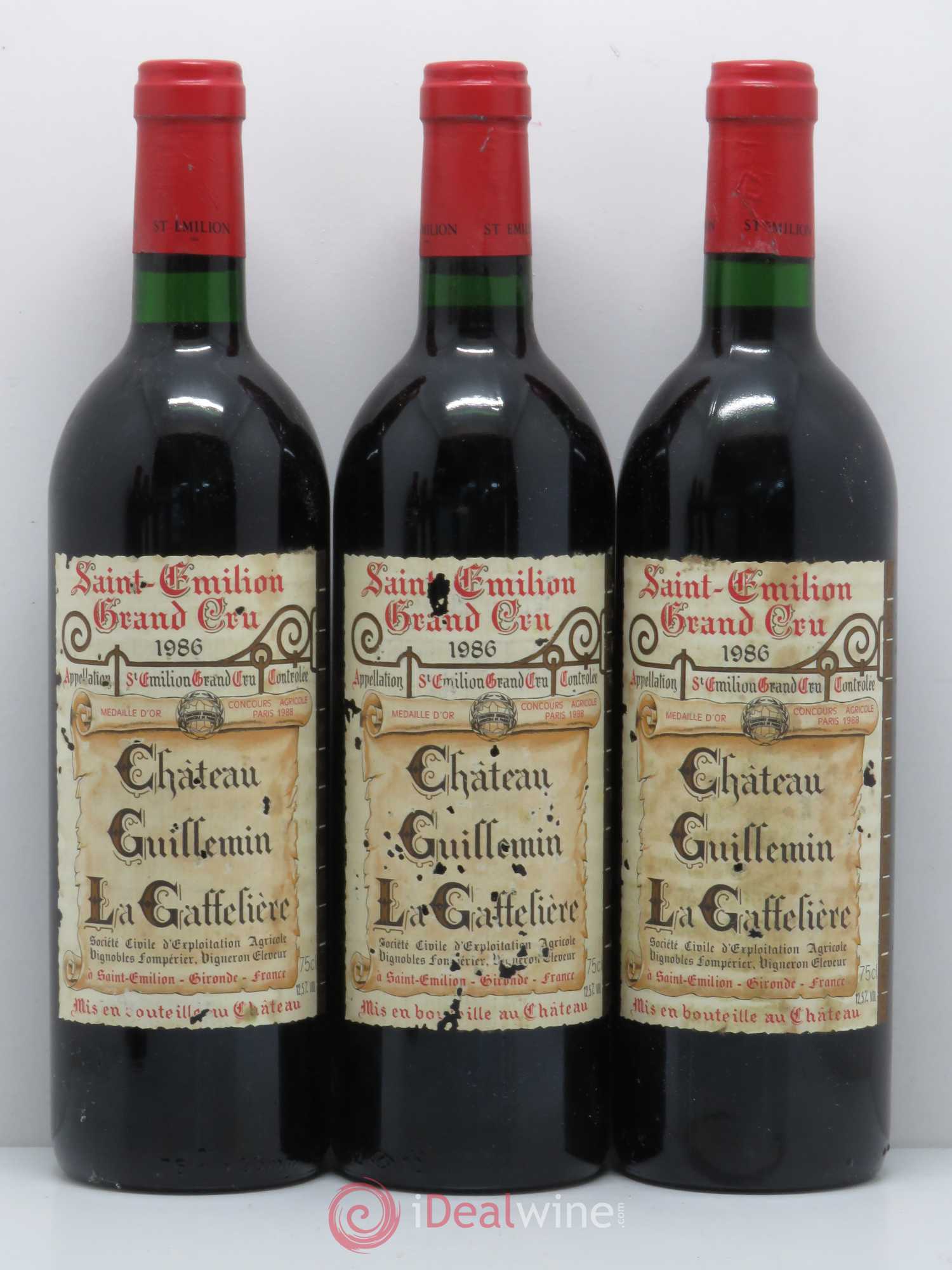 Saint-Émilion Guillemin Gaffelière 1986 - Posten von 6 Flaschen - 2