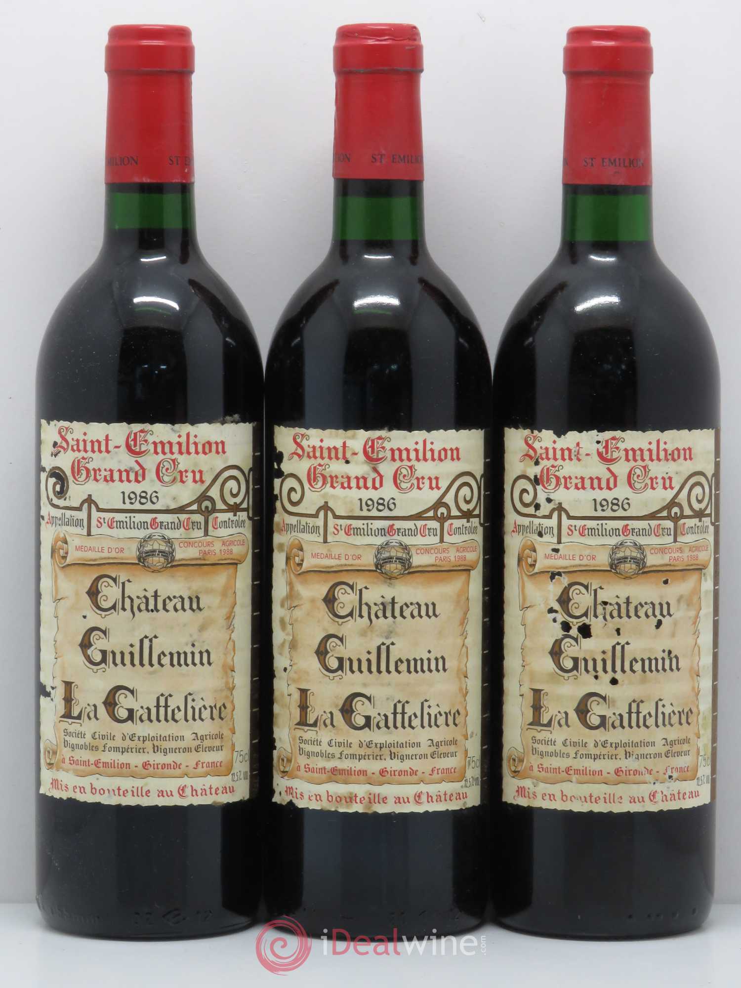 Saint-Émilion Guillemin Gaffelière 1986 - Posten von 6 Flaschen - 2