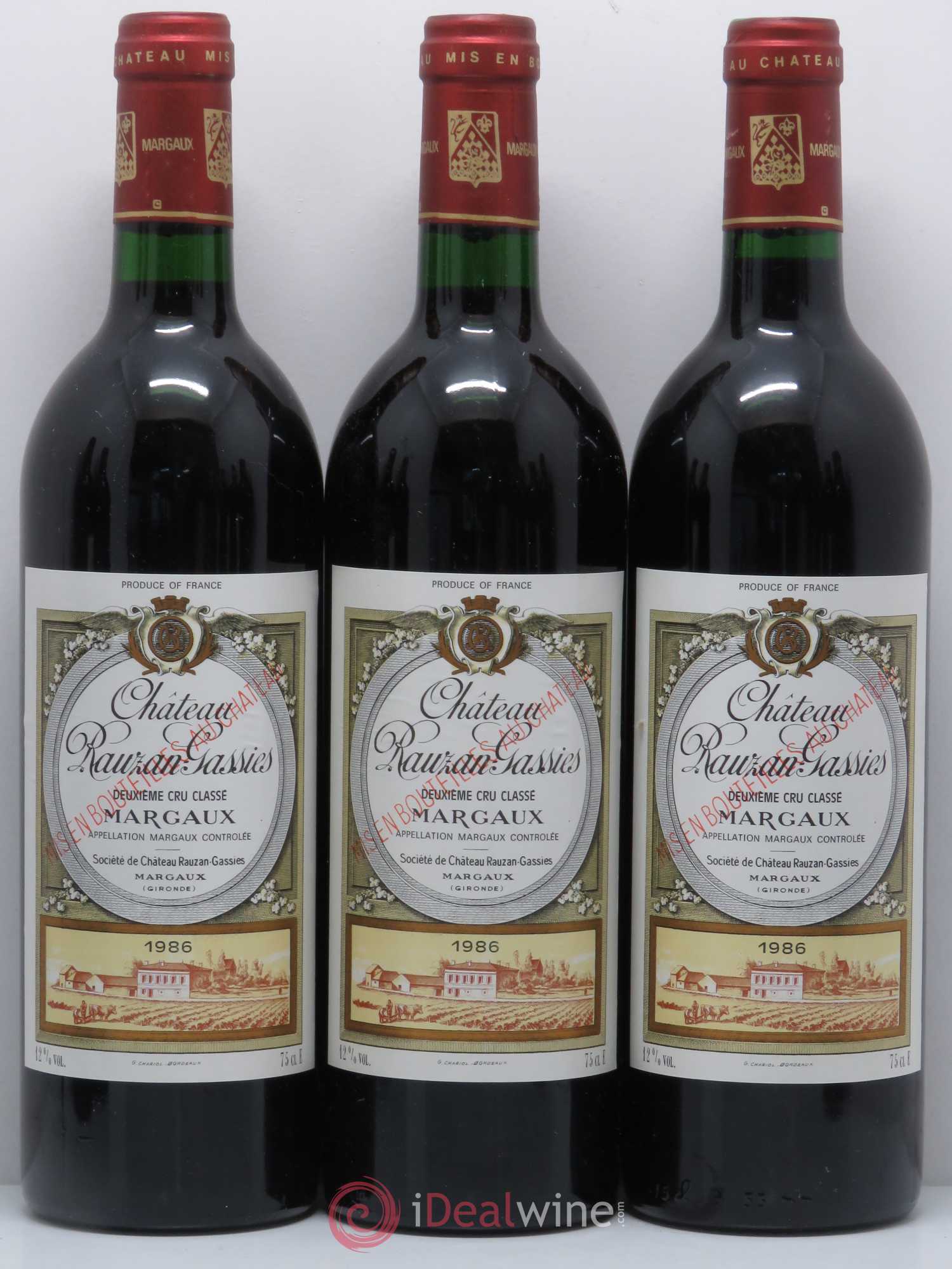 Château Rauzan-Gassies 2ème Grand Cru Classé 1986 - Lot de 12 bouteilles - 2