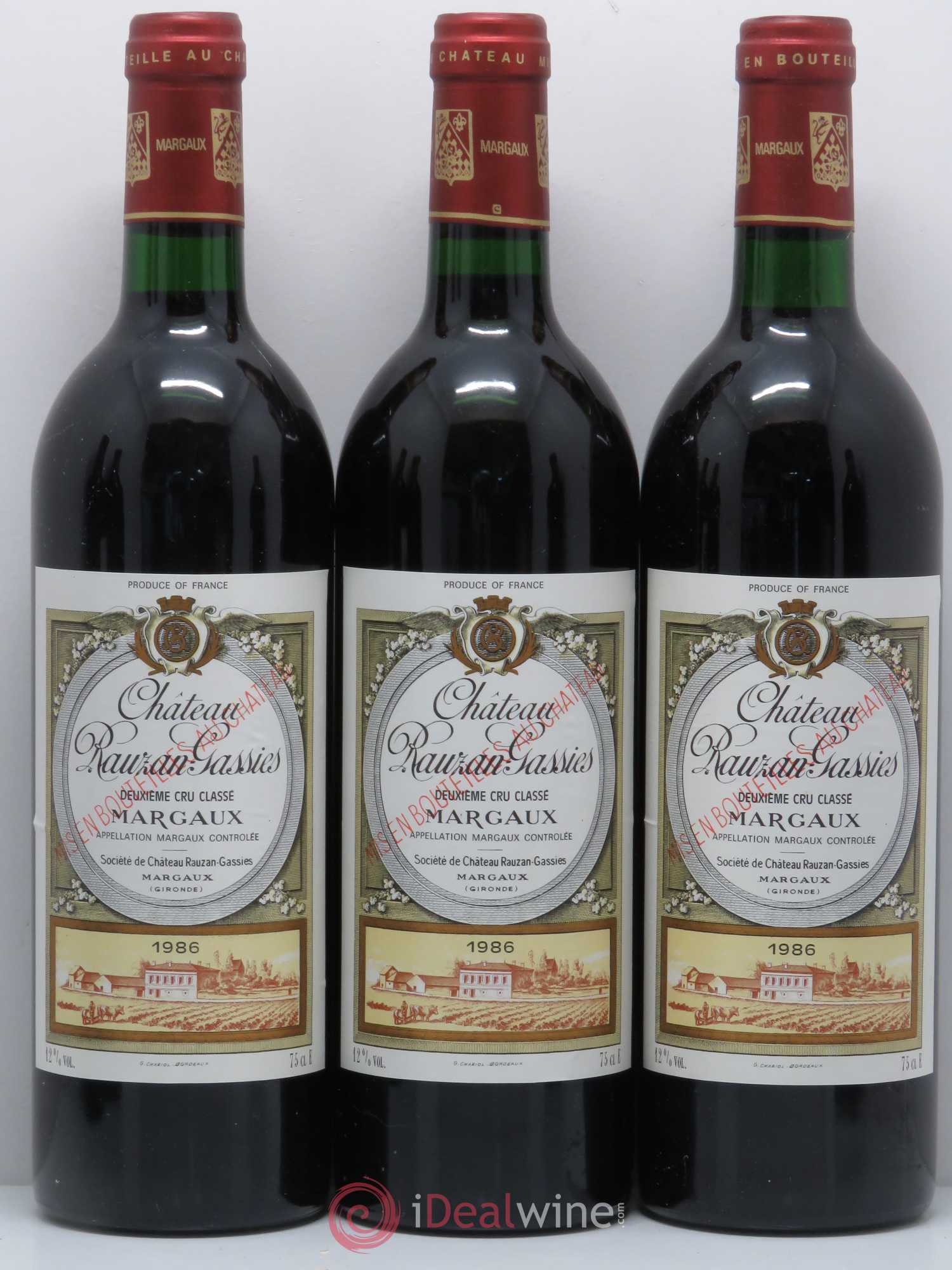 Château Rauzan-Gassies 2ème Grand Cru Classé 1986 - Lot de 12 bouteilles - 3