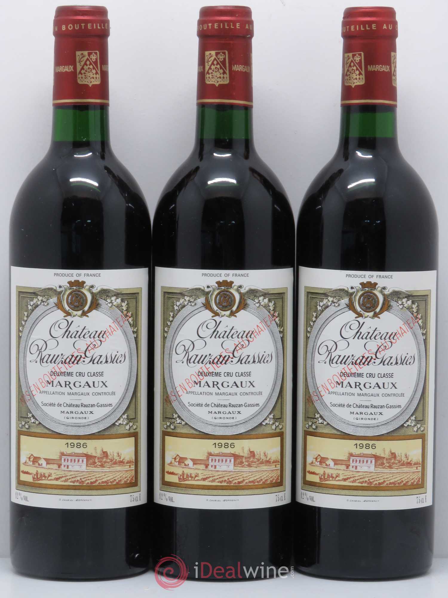 Château Rauzan-Gassies 2ème Grand Cru Classé 1986 - Lot de 12 bouteilles - 4