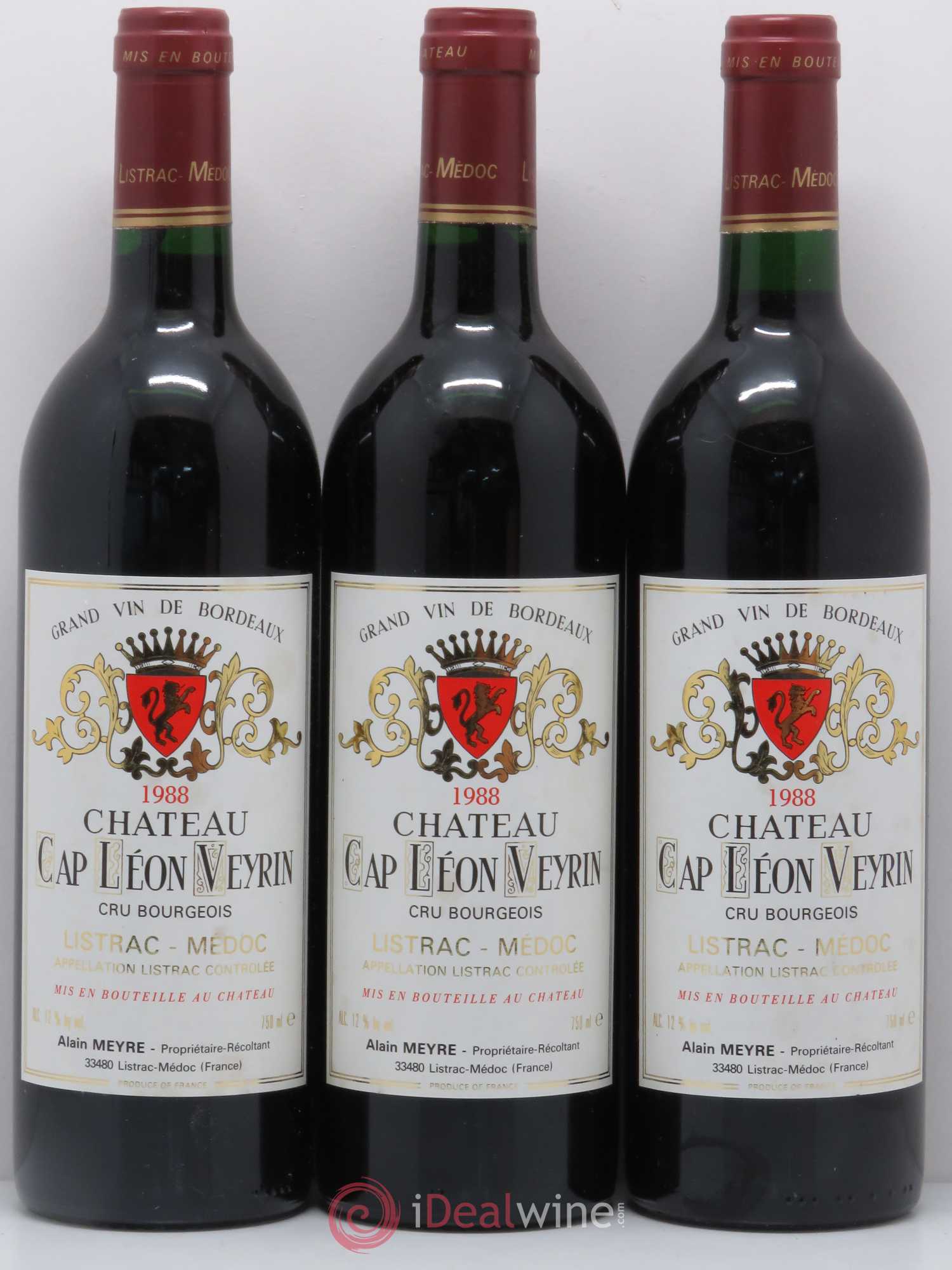 Listrac Château Cap Léon Veyrin 1988 - Posten von 12 Flaschen - 1
