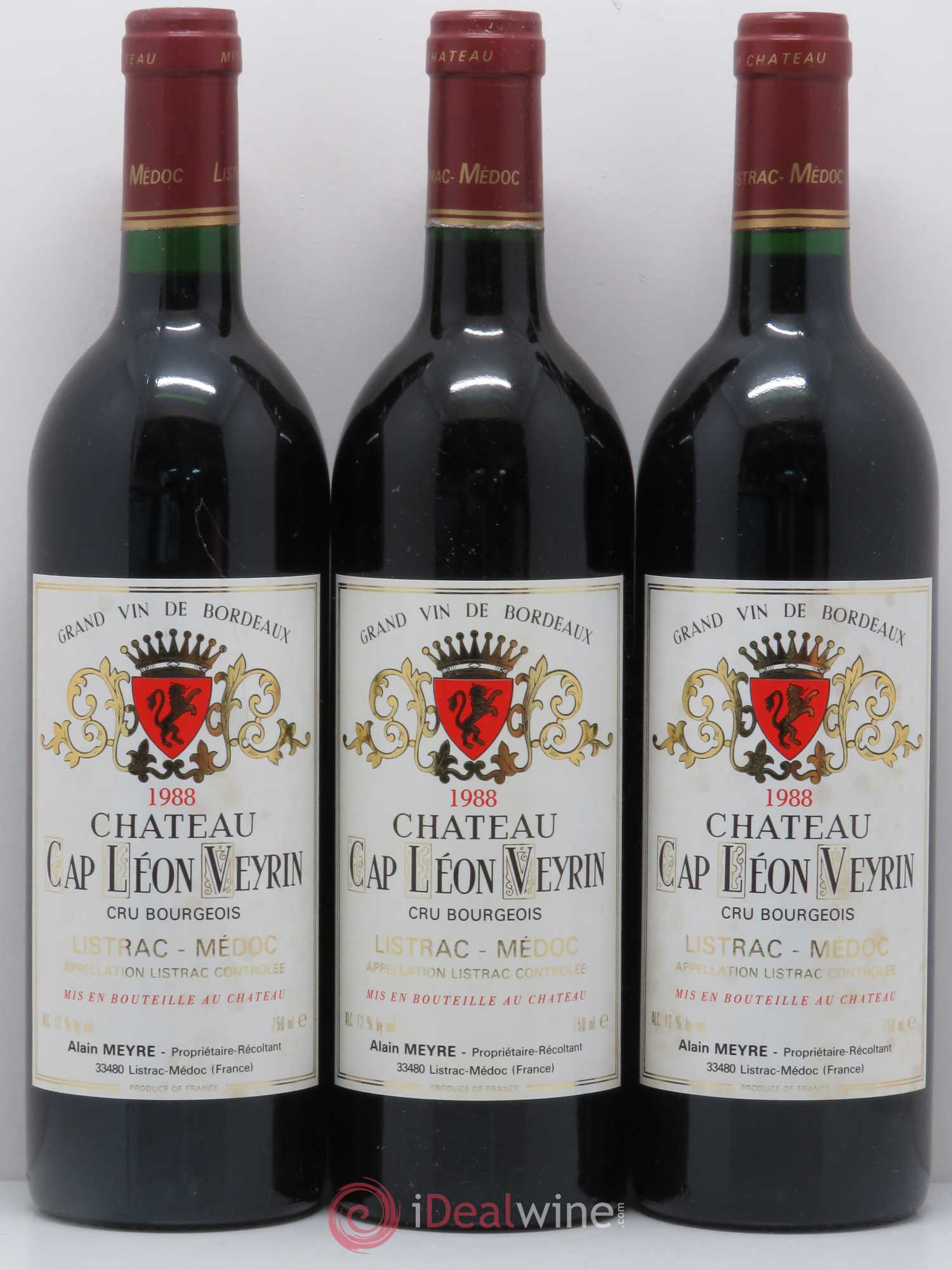 Listrac Château Cap Léon Veyrin 1988 - Posten von 12 Flaschen - 2