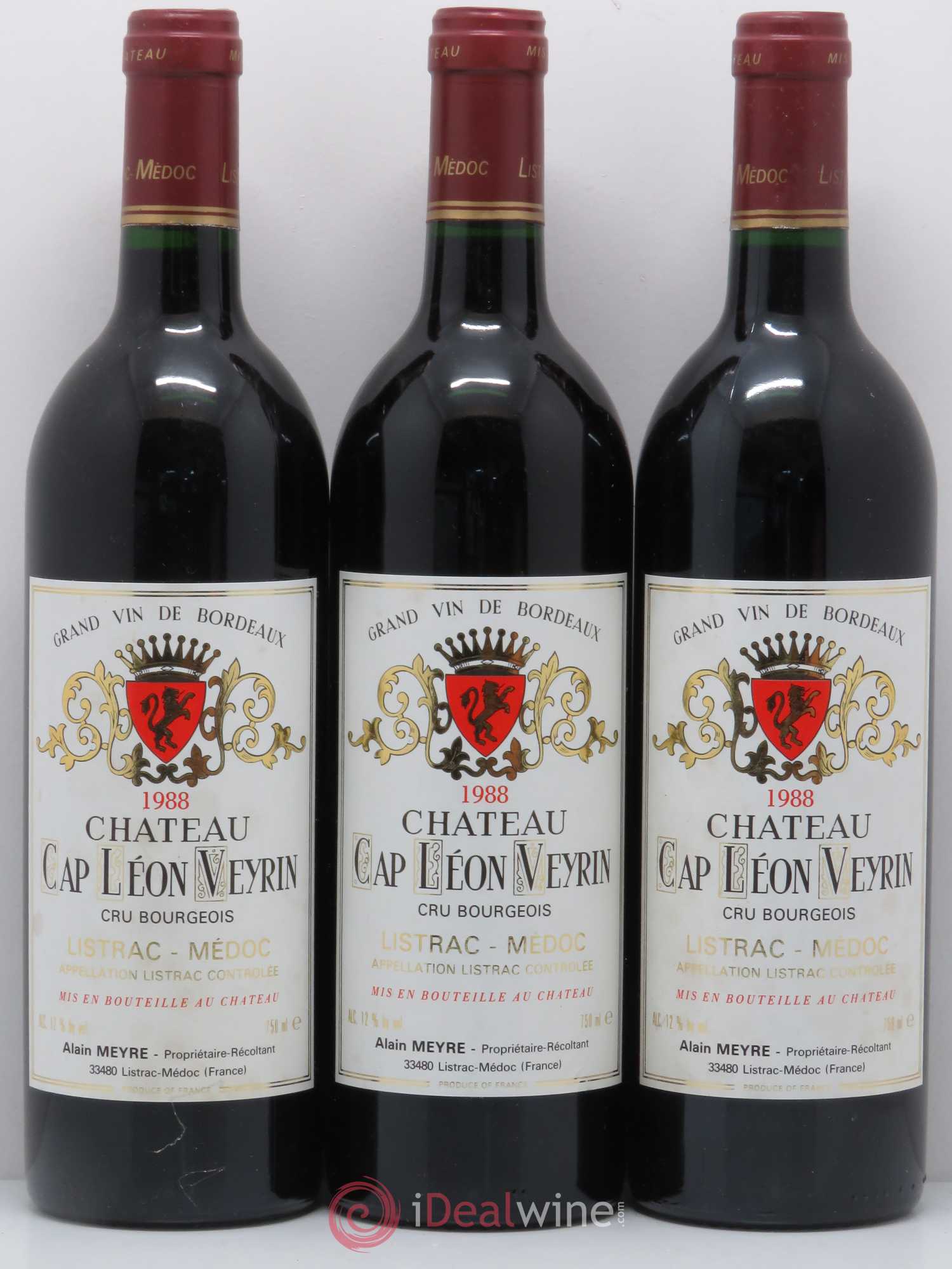 Listrac Château Cap Léon Veyrin 1988 - Posten von 12 Flaschen - 3
