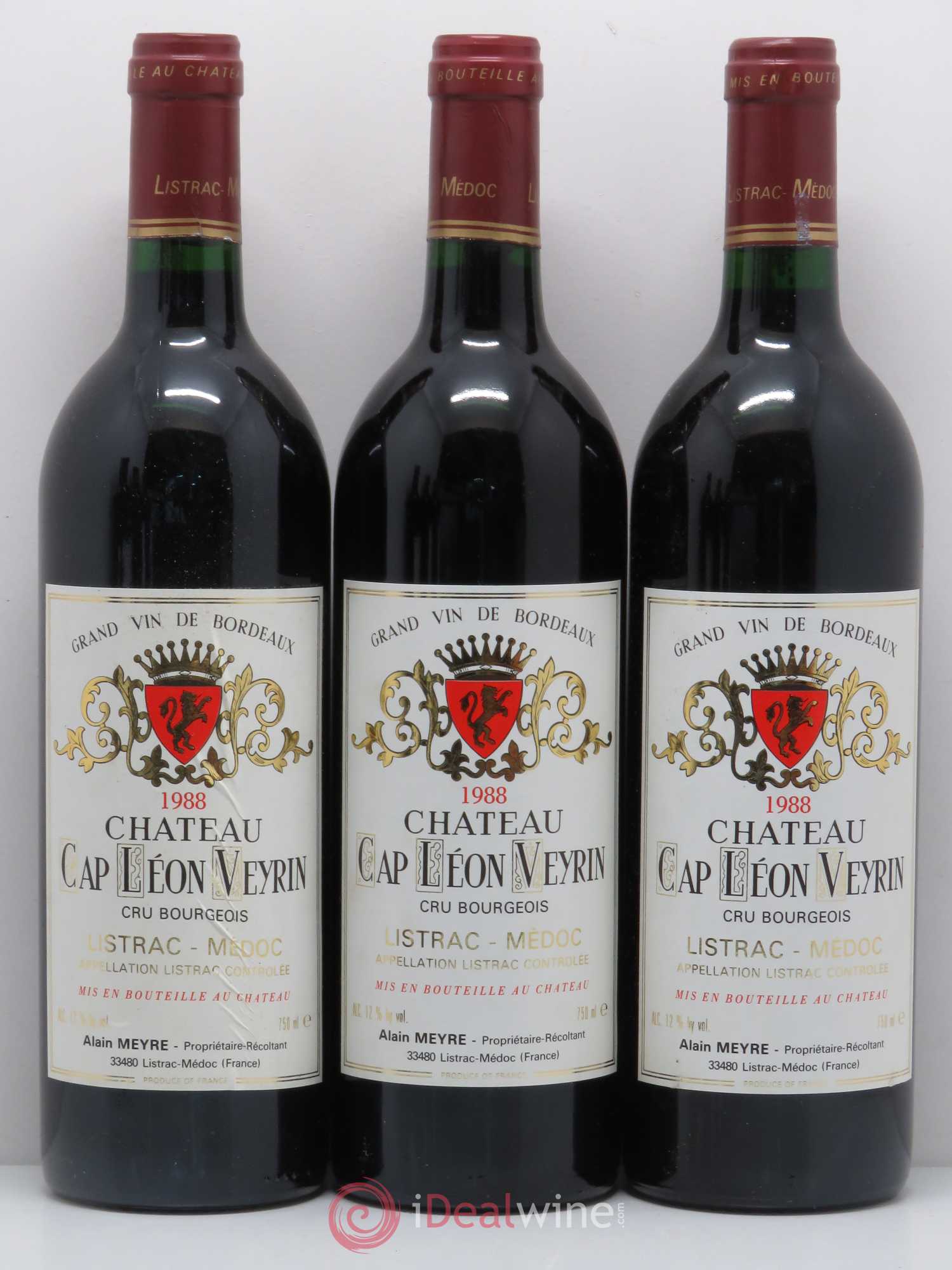 Listrac Château Cap Léon Veyrin 1988 - Posten von 6 Flaschen - 2