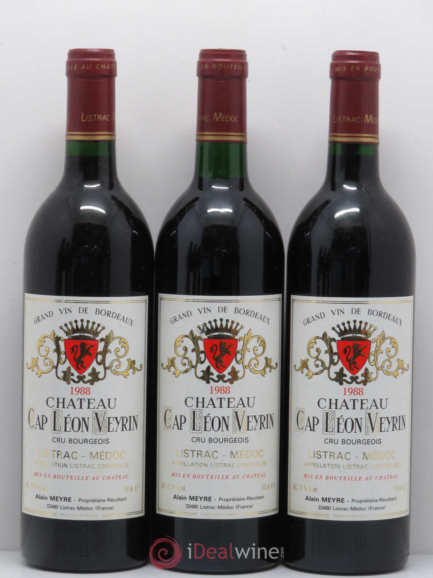 Listrac Château Cap Léon Veyrin 1988 - Posten von 6 Flaschen - 2