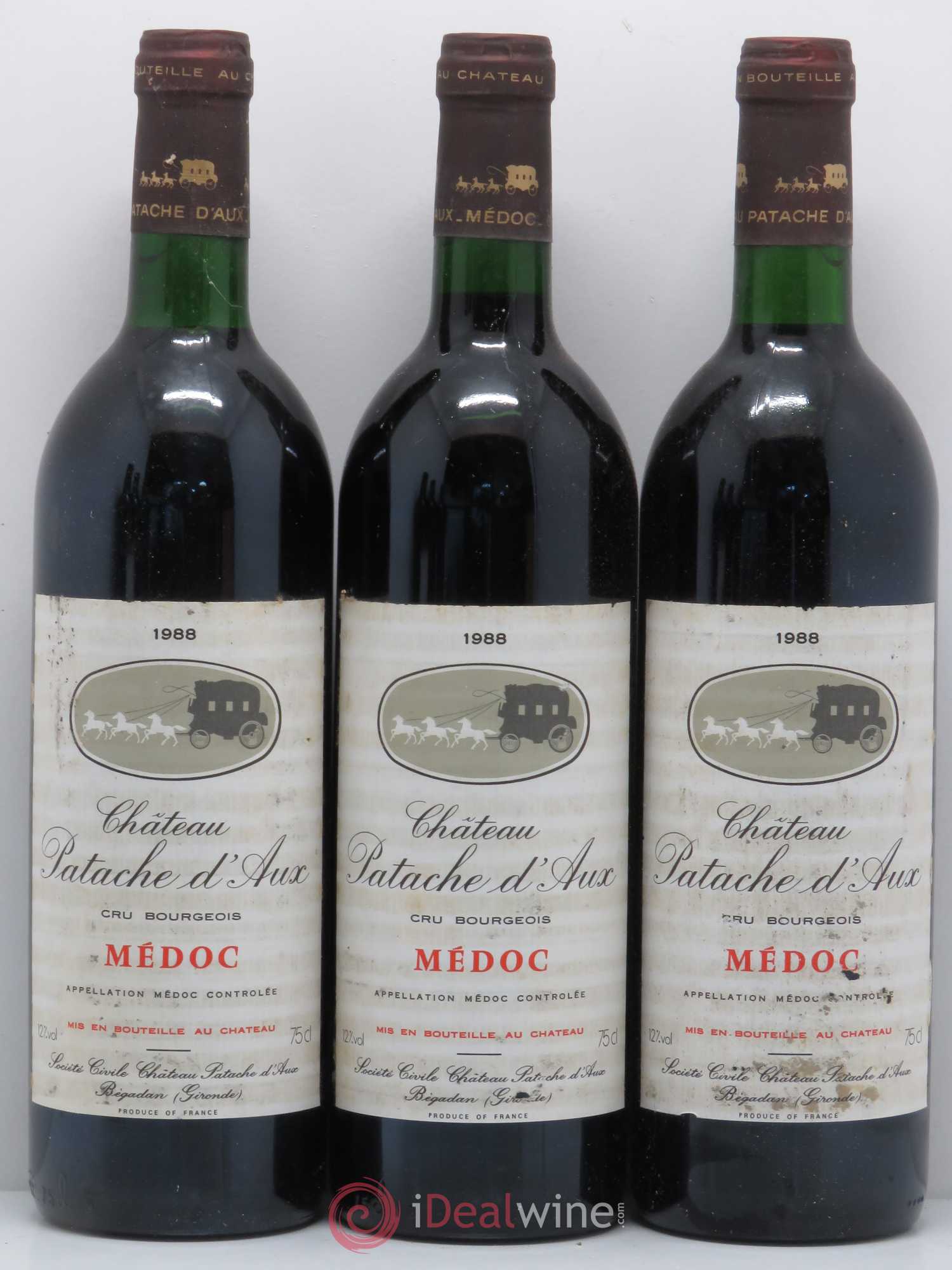 Château Patache d'Aux Cru Bourgeois 1988 - Lot de 6 bouteilles - 1