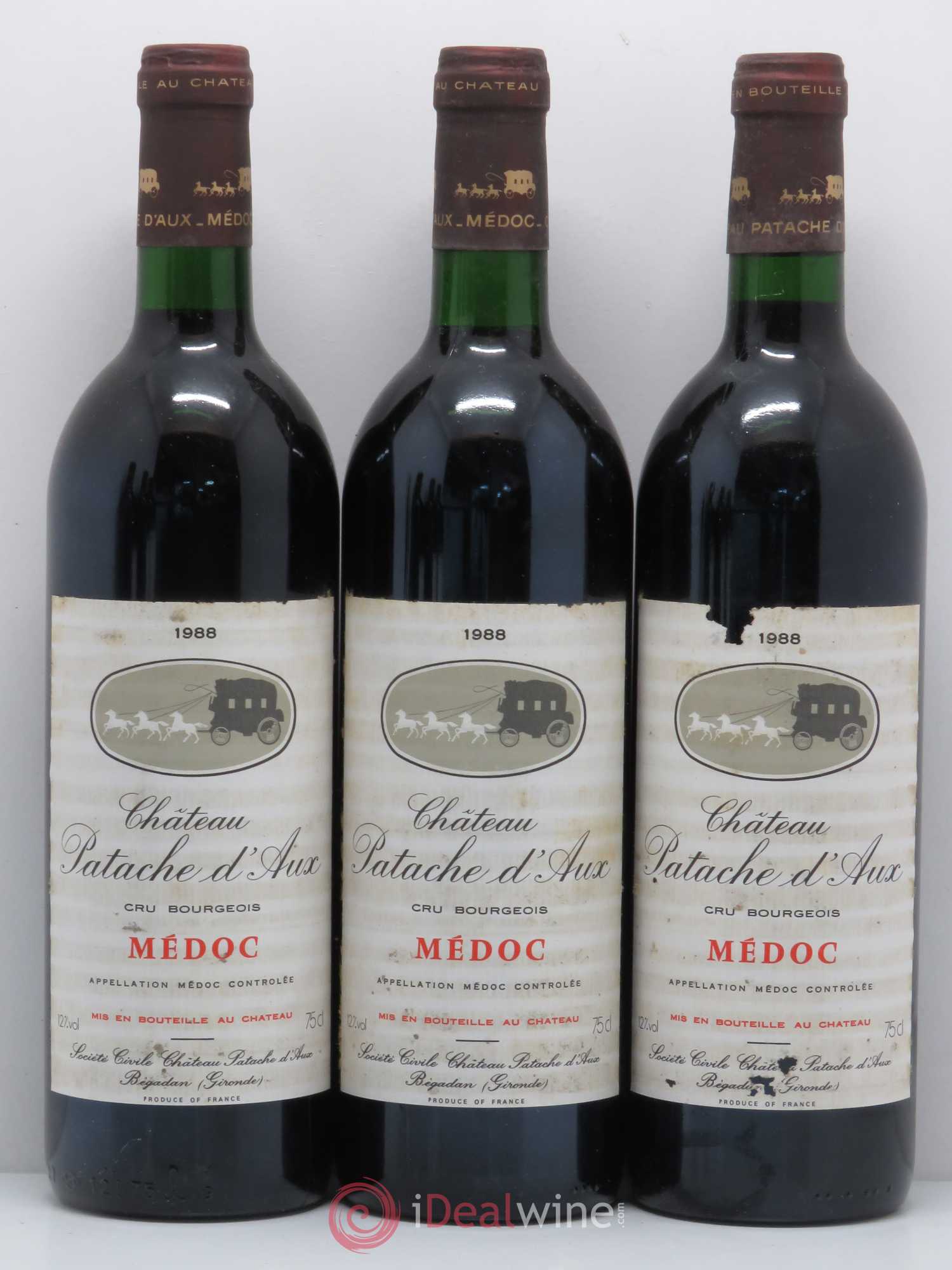 Château Patache d'Aux Cru Bourgeois 1988 - Lot de 6 bouteilles - 1