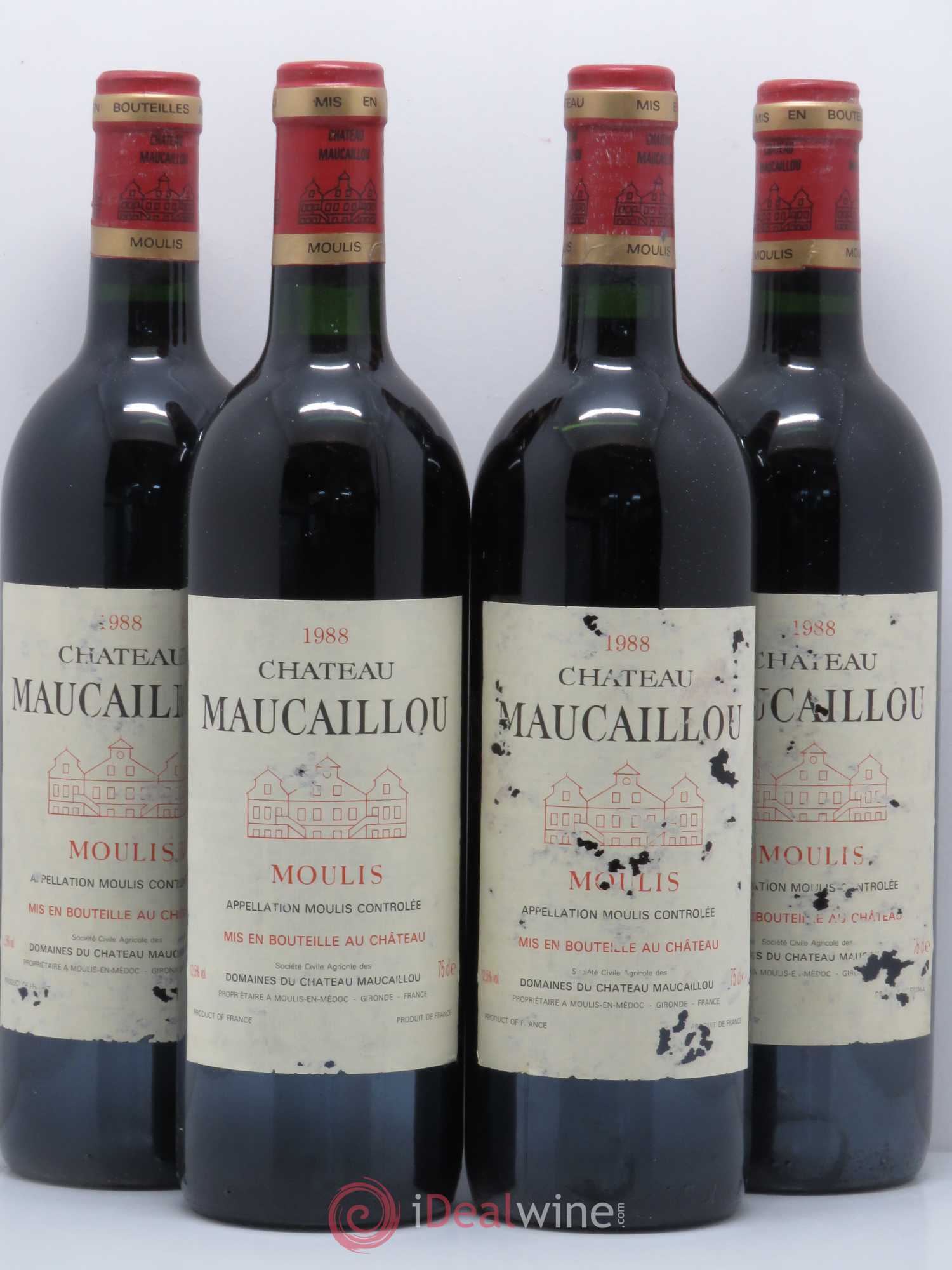 Château Maucaillou 1988 - Lot de 4 bouteilles - 0