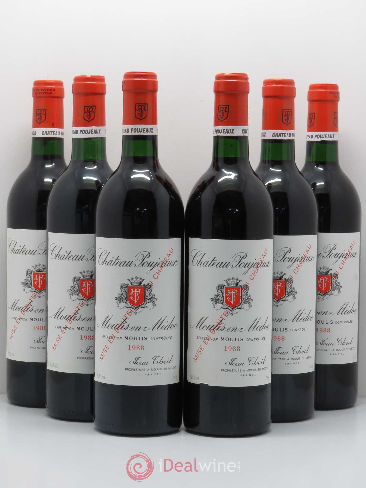 Château Poujeaux 1988 - Lot de 6 bouteilles - 0