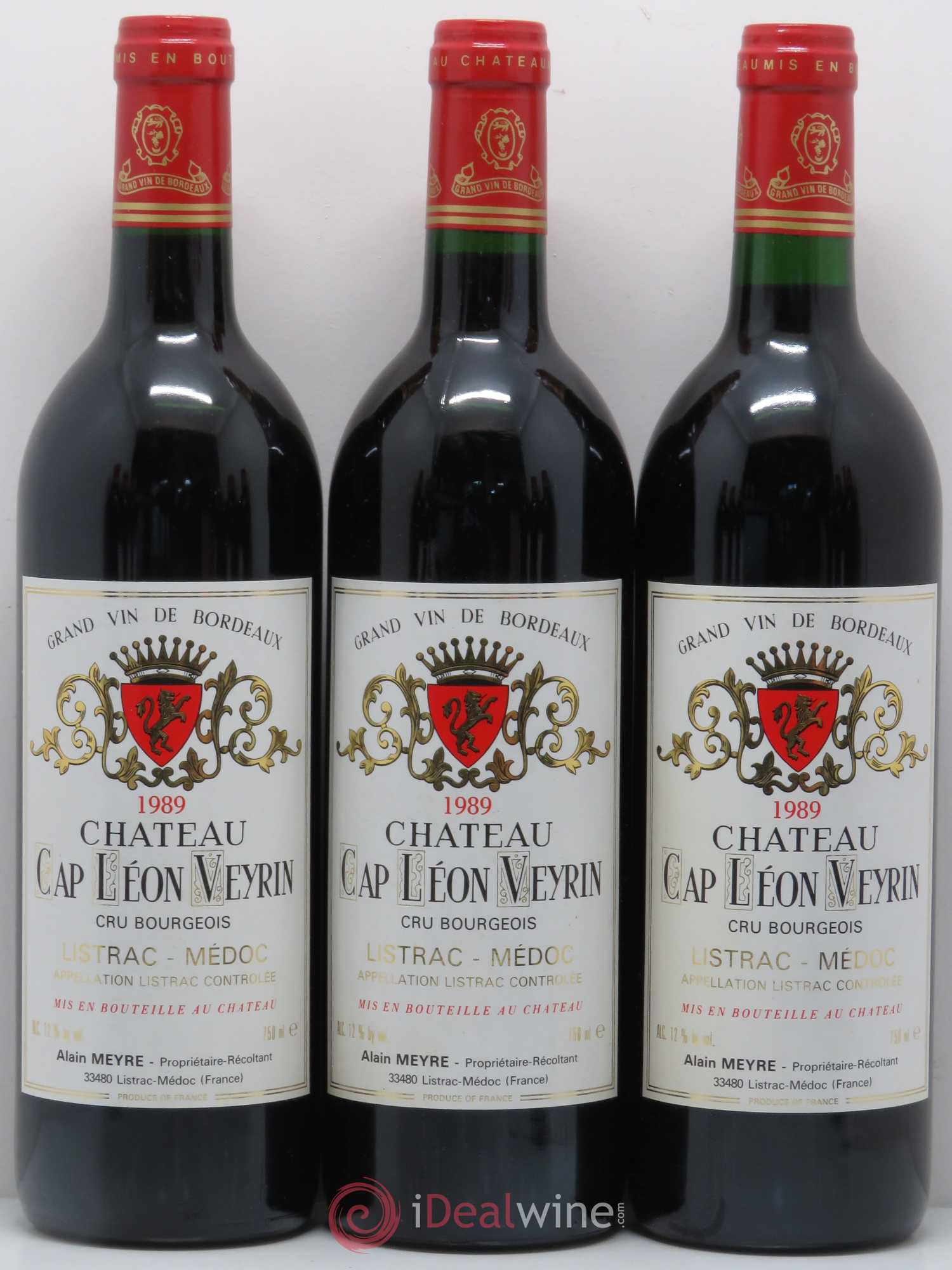 Listrac Château Cap Léon Veyrin 1989 - Posten von 12 Flaschen - 1