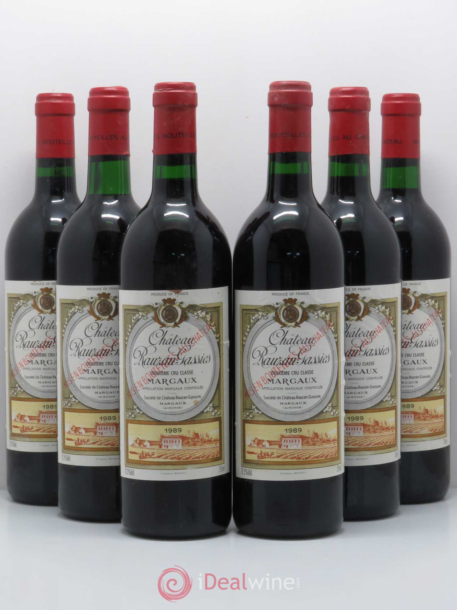 Château Rauzan-Gassies 2ème Grand Cru Classé 1989 - Lot de 6 bouteilles - 0