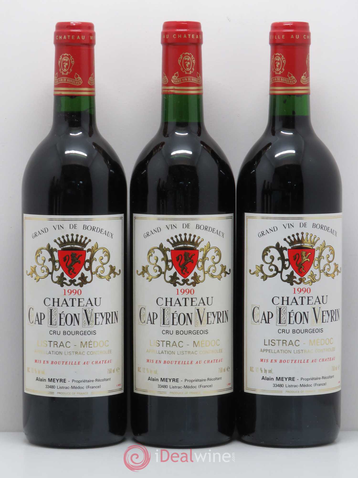 Listrac Château Cap Léon Veyrin 1990 - Posten von 12 Flaschen - 1