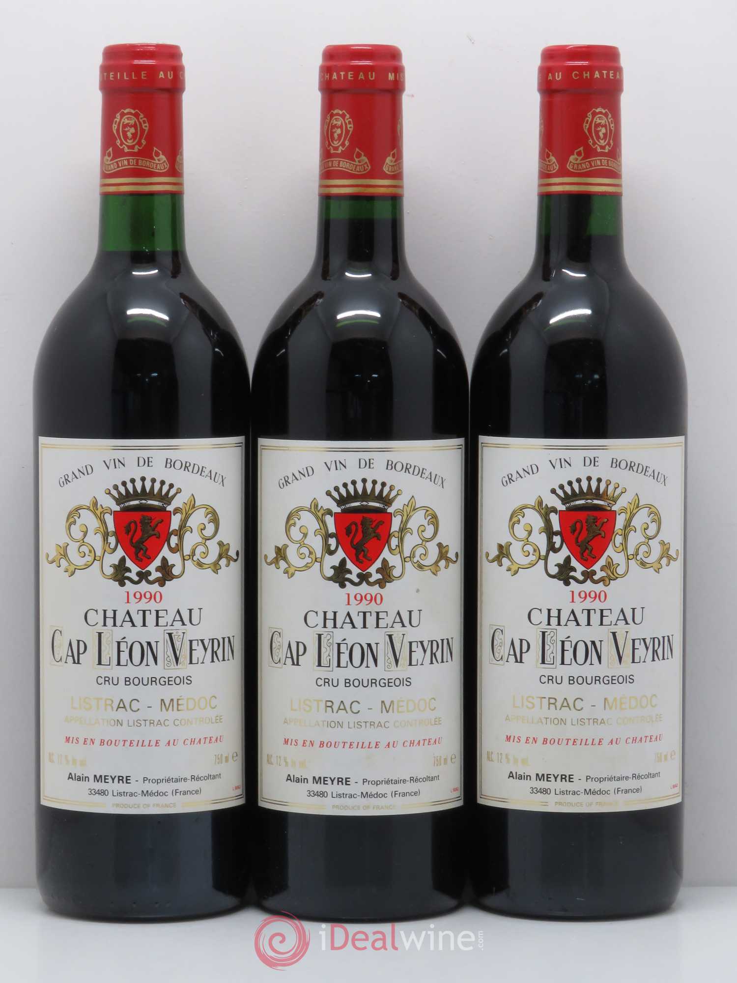 Listrac Château Cap Léon Veyrin 1990 - Posten von 12 Flaschen - 2