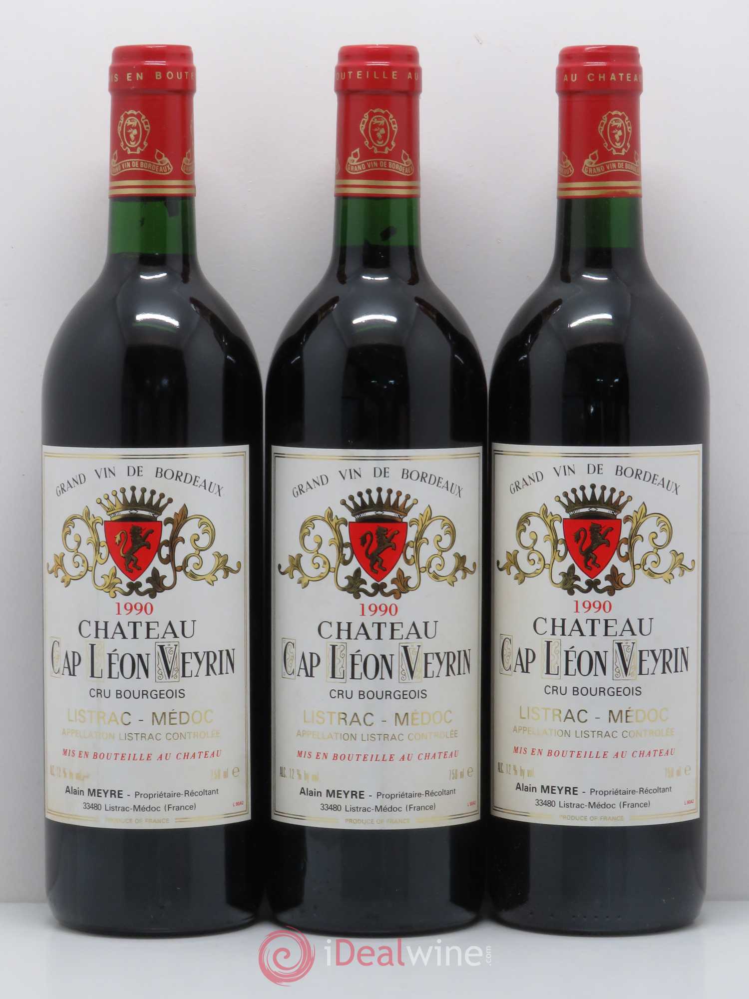 Listrac Château Cap Léon Veyrin 1990 - Posten von 12 Flaschen - 3