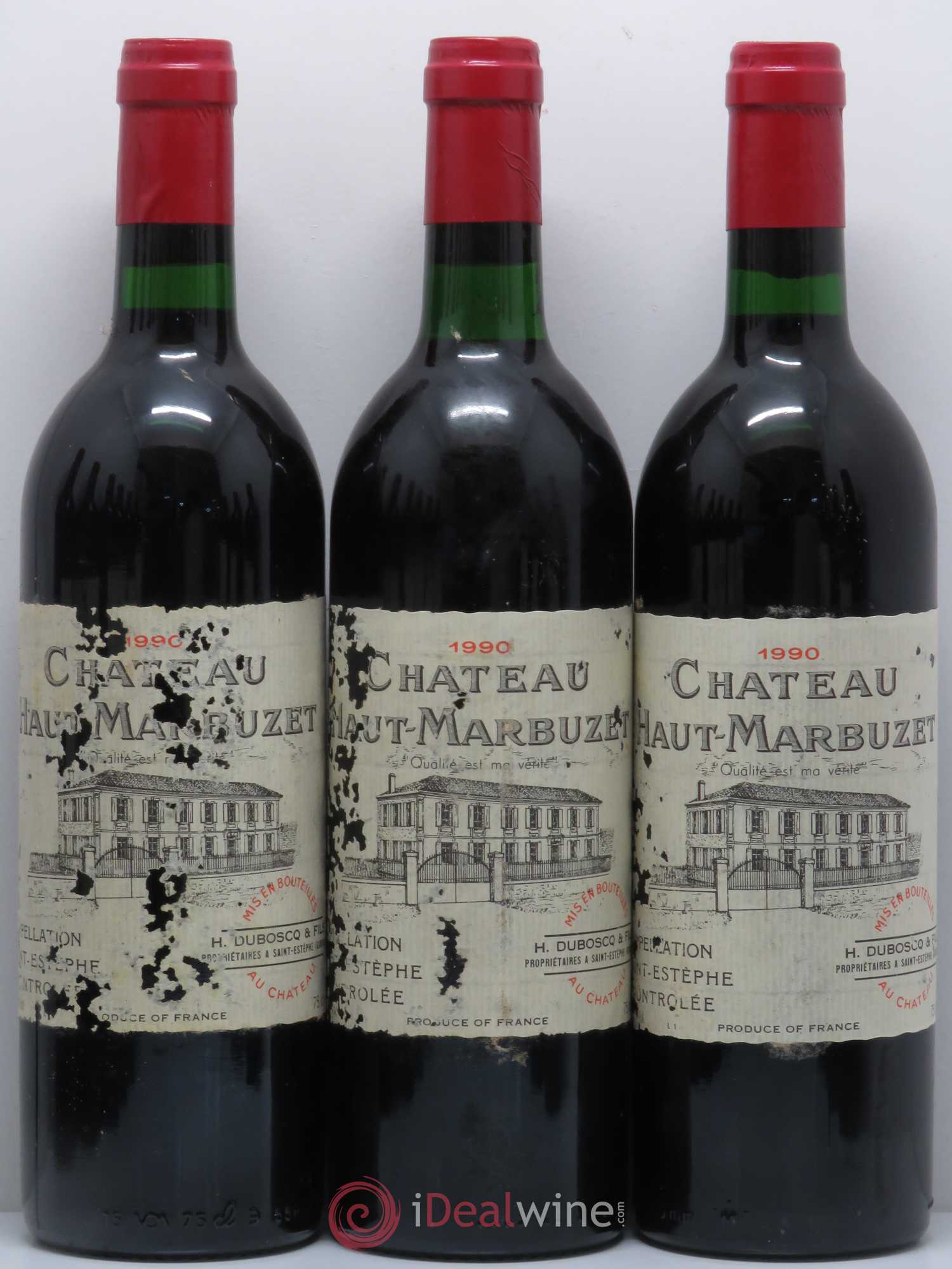 Château Haut Marbuzet 1990 - Lot de 12 bouteilles - 1