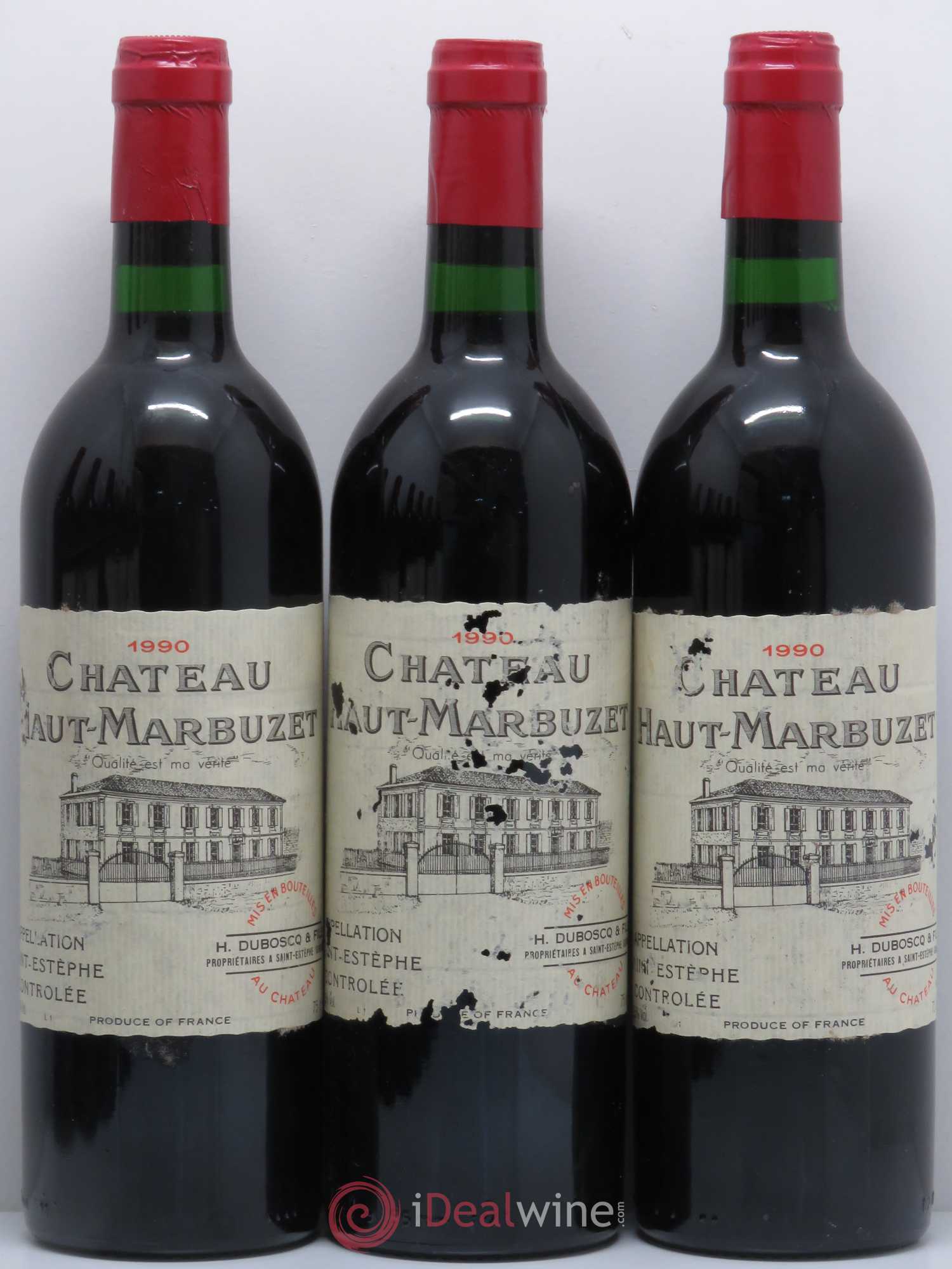 Château Haut Marbuzet 1990 - Lot de 12 bouteilles - 2