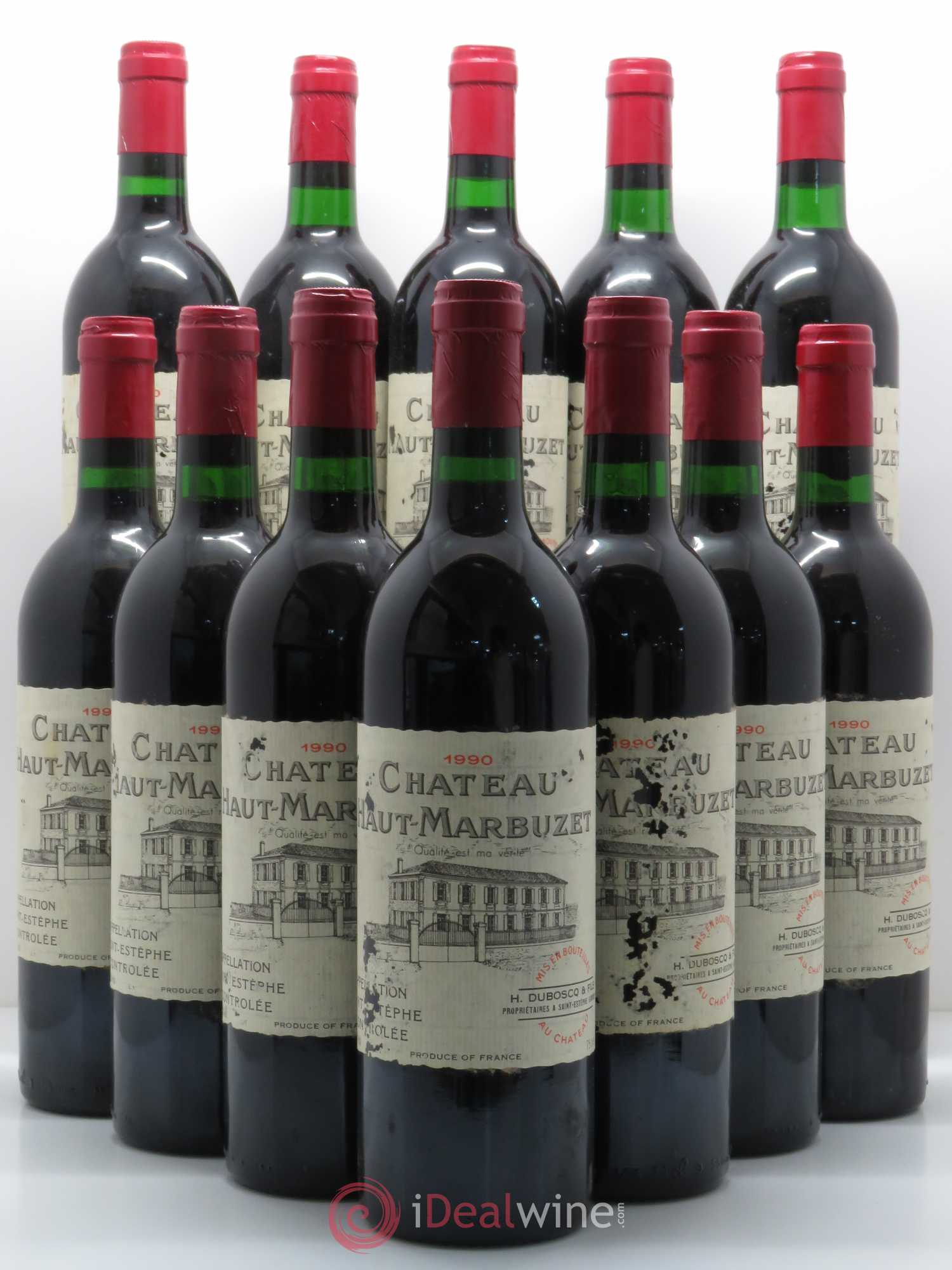 Château Haut Marbuzet 1990 - Lot de 12 bouteilles - 0