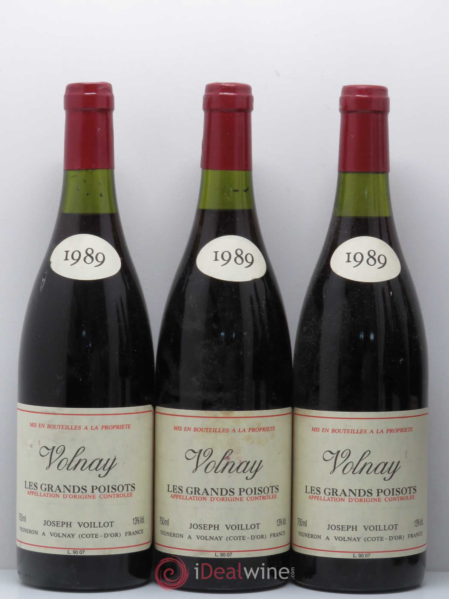 Volnay Les Grands Poisots Joseph Voillot 1989 - Posten von 6 Flaschen - 1