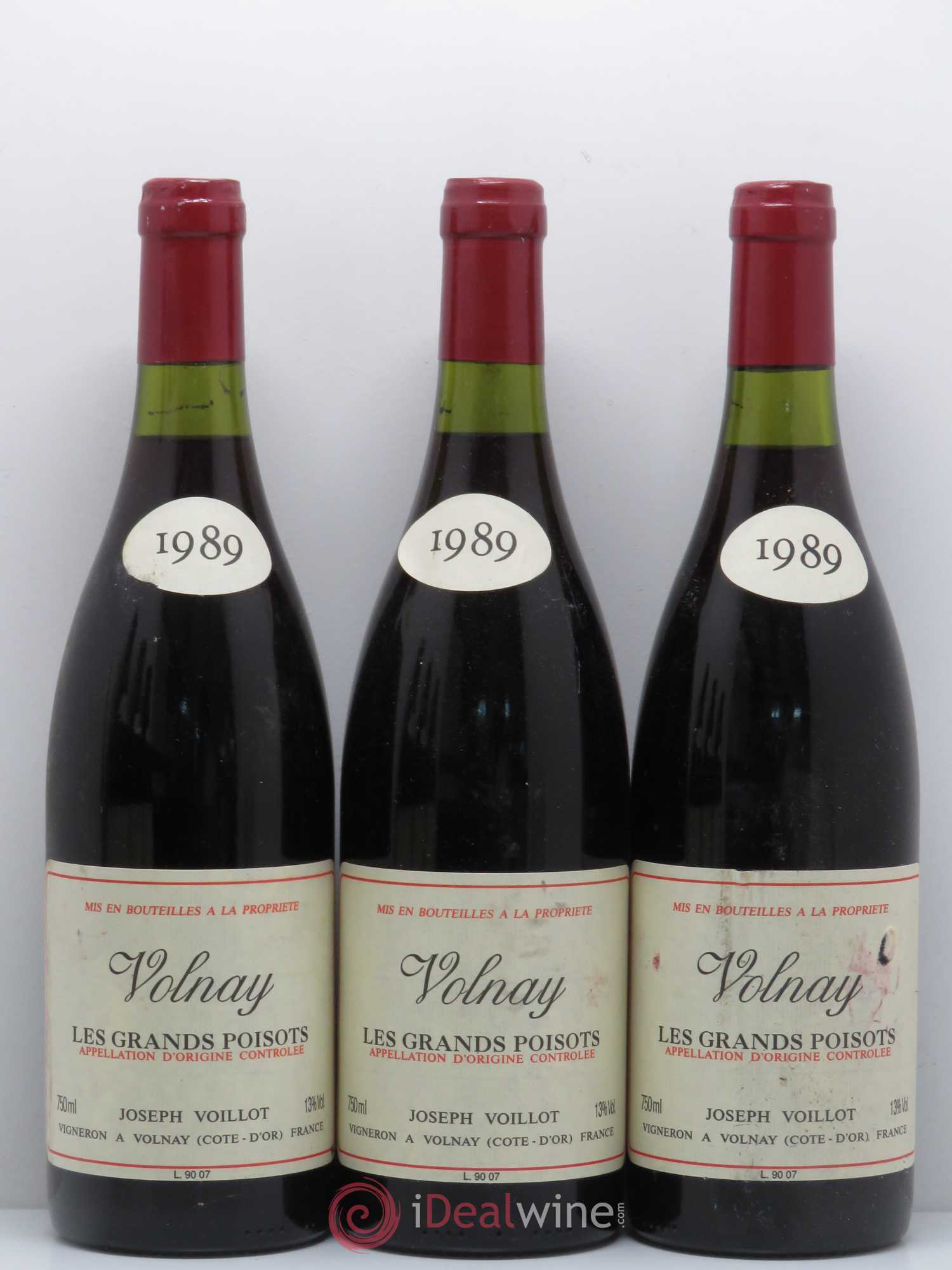 Volnay Les Grands Poisots Joseph Voillot 1989 - Posten von 6 Flaschen - 2