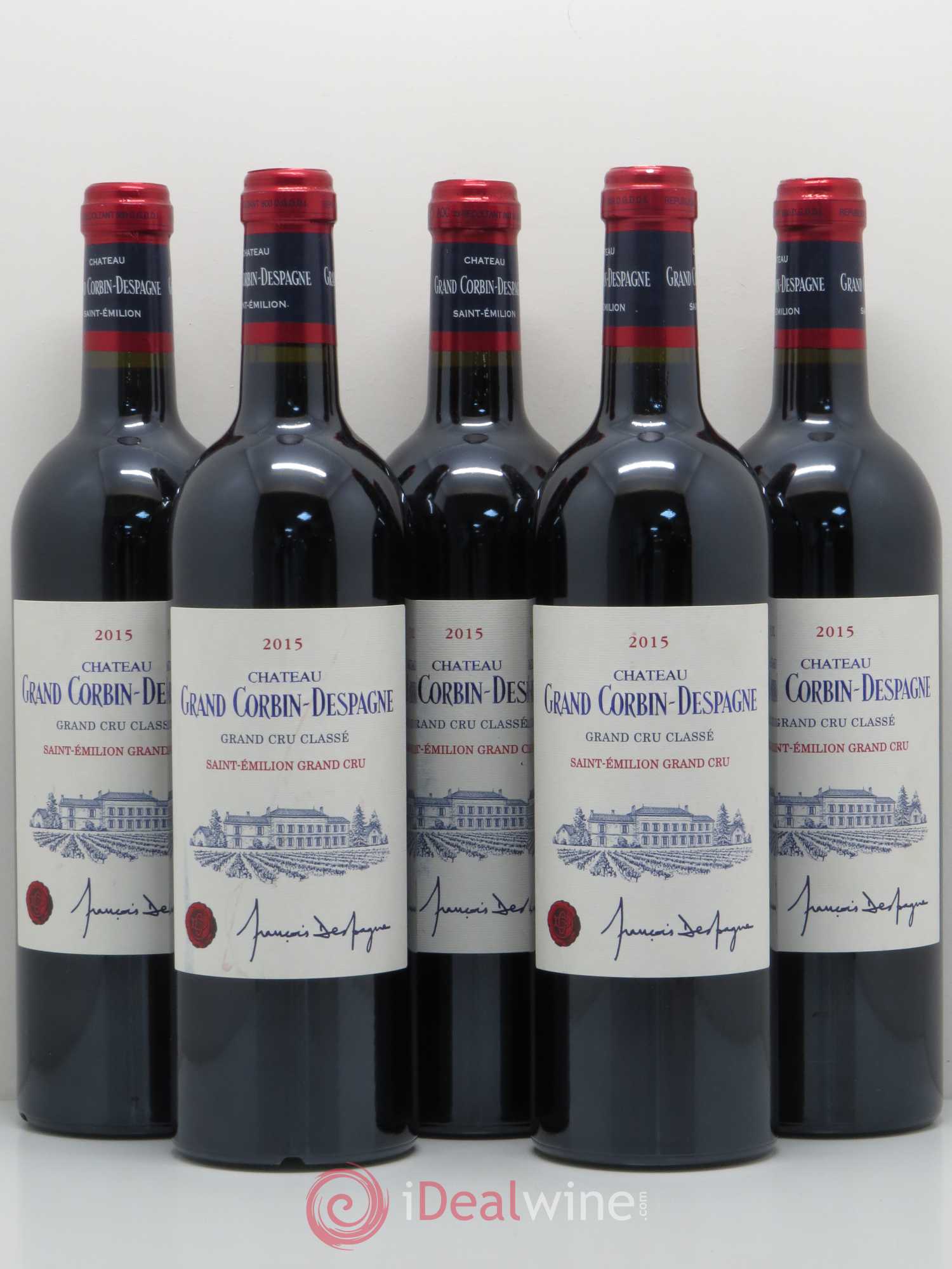 Château Grand Corbin Despagne Grand Cru Classé 2015 - Lot de 5 bouteilles - 0