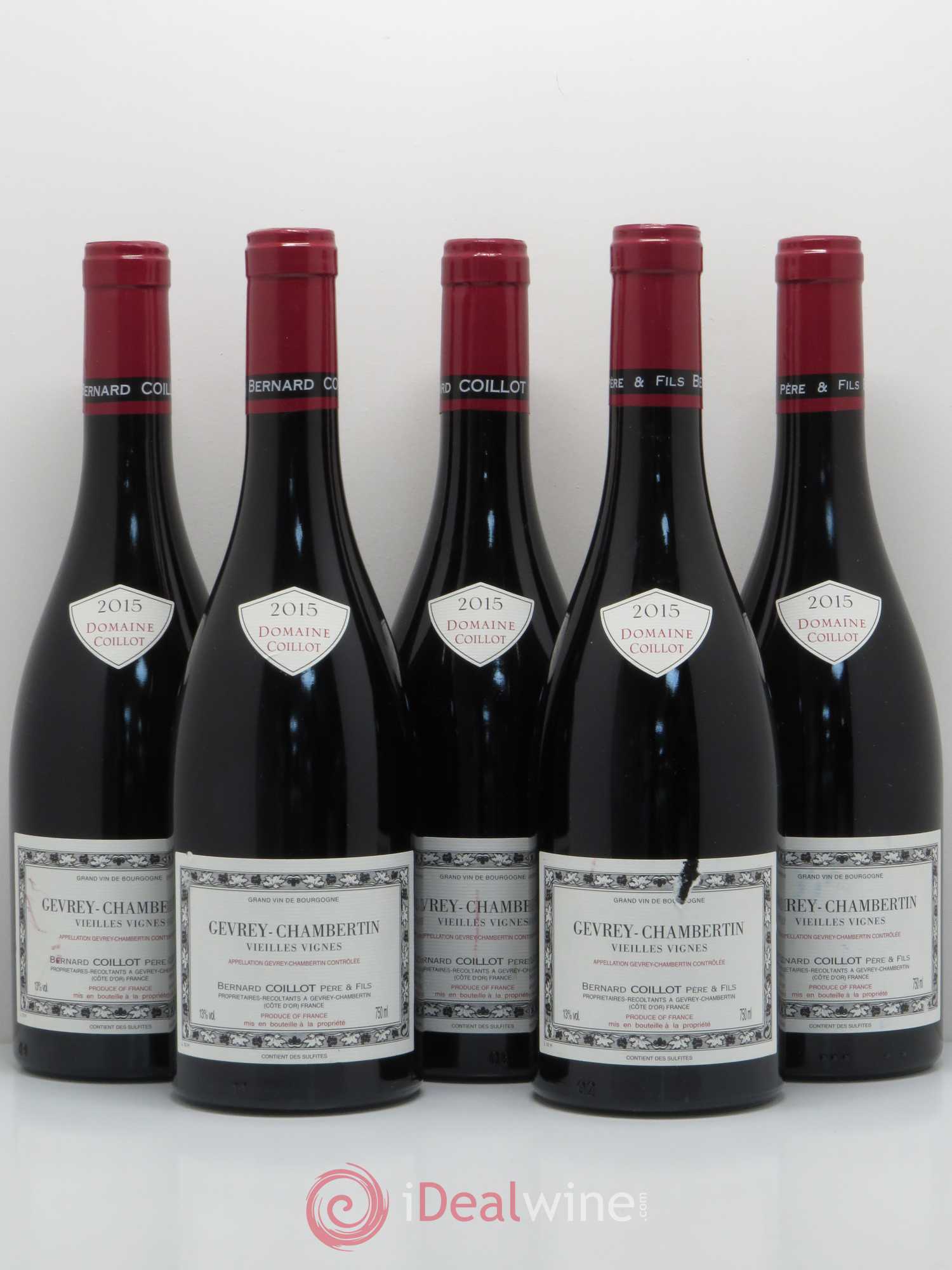Gevrey-Chambertin Vieilles Vignes Bernard Coillot 2015 - Posten von 5 Flaschen - 0