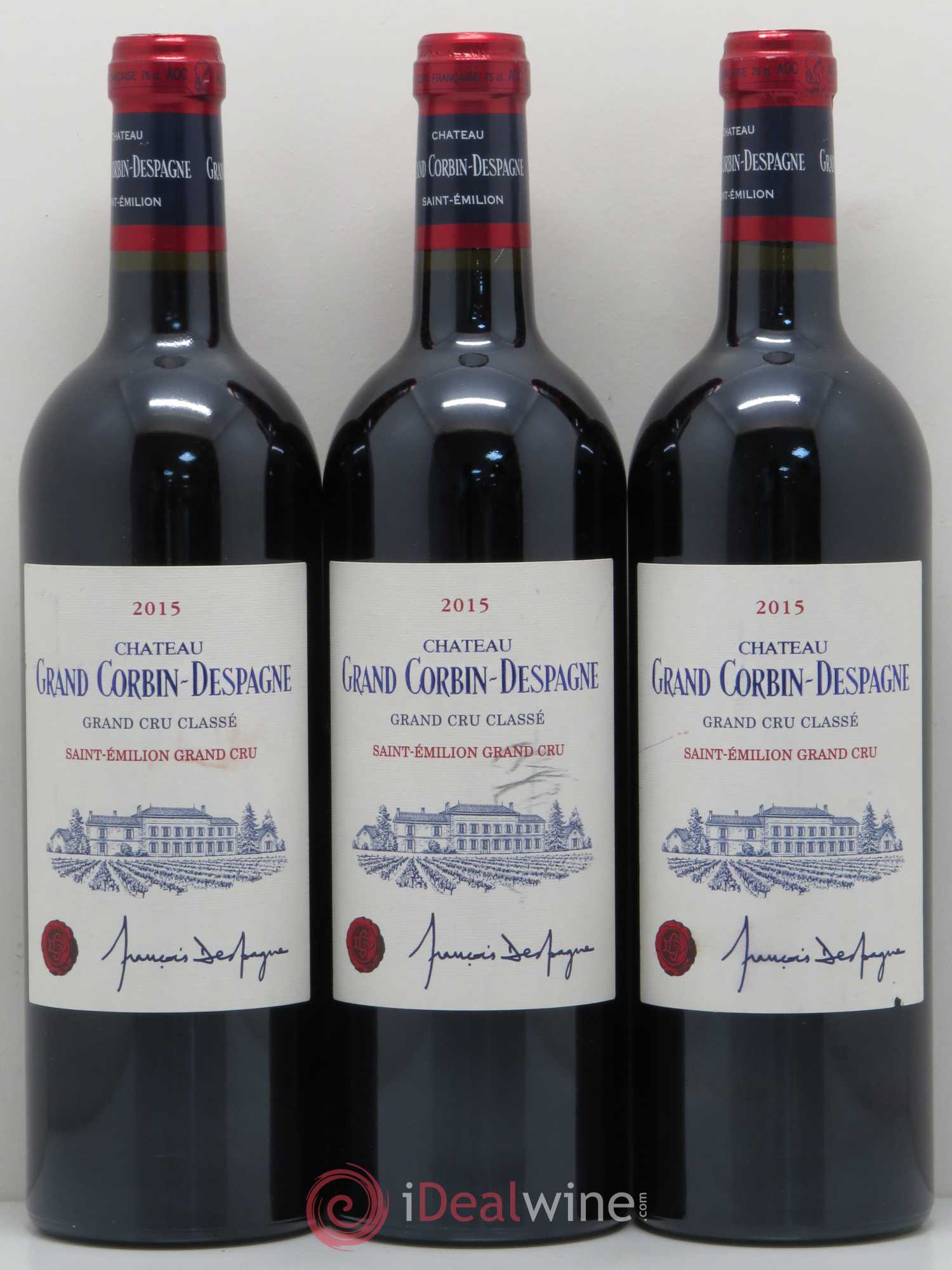 Château Grand Corbin Despagne Grand Cru Classé 2015 - Lot de 12 bouteilles - 1
