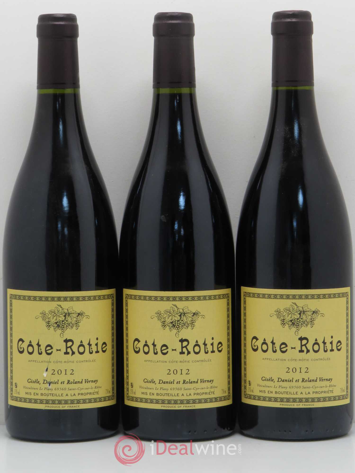 Côte-Rôtie Domaine Gisele Vernay 2012 - Posten von 3 Flaschen - 0