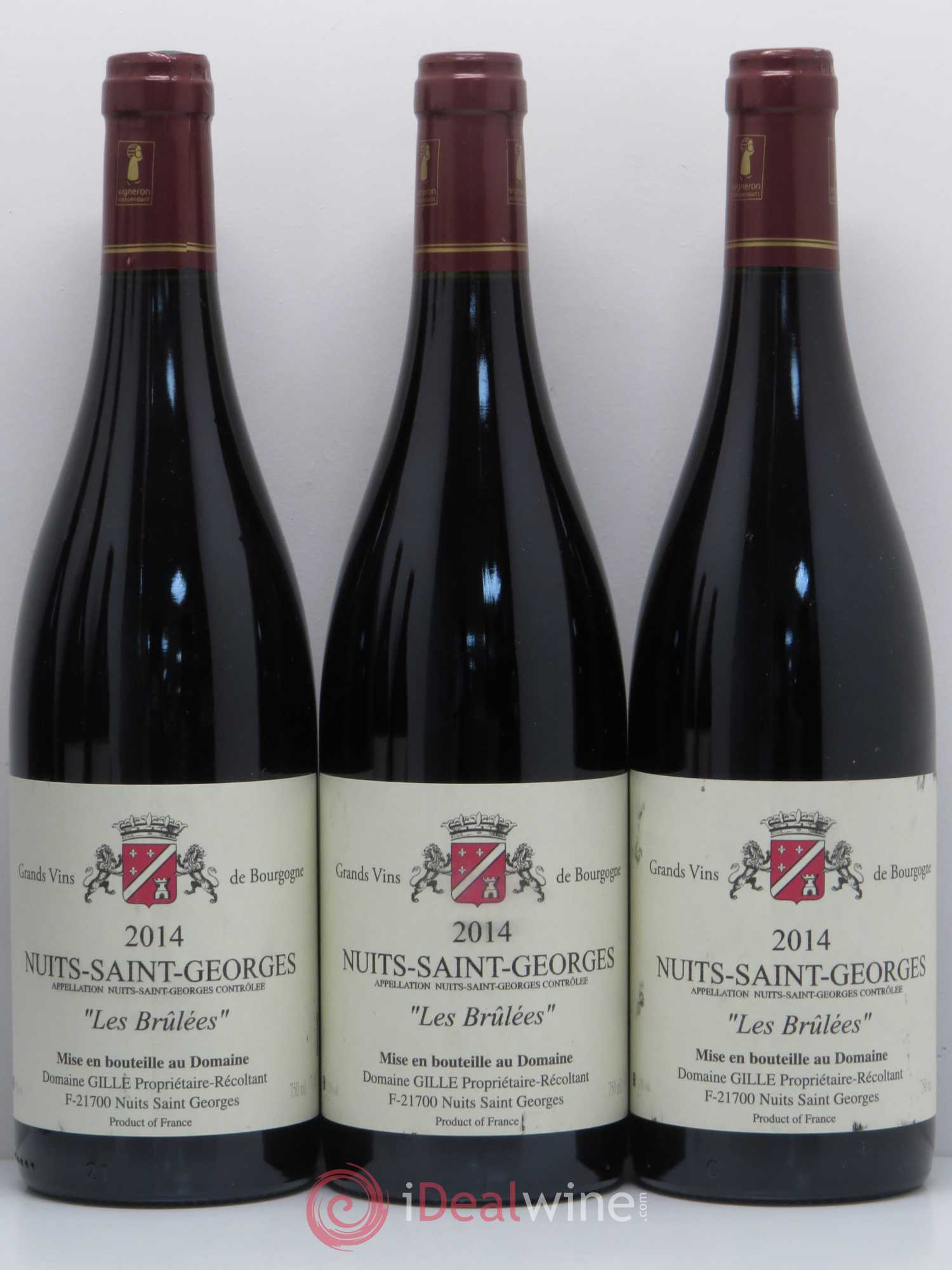 Nuits-Saint-Georges Les Brûlees Domaine Gille 2014 - Posten von 6 Flaschen - 1