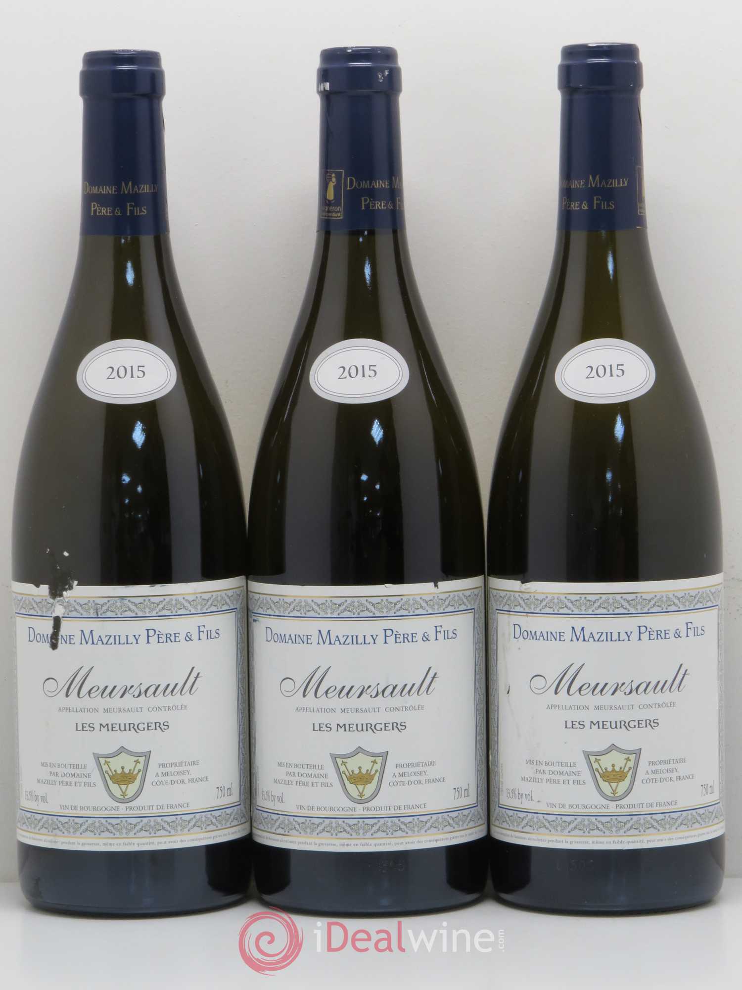 Meursault Les Meurgers Domaine Mazilly Père & Fils 2015 - Posten von 6 Flaschen - 2