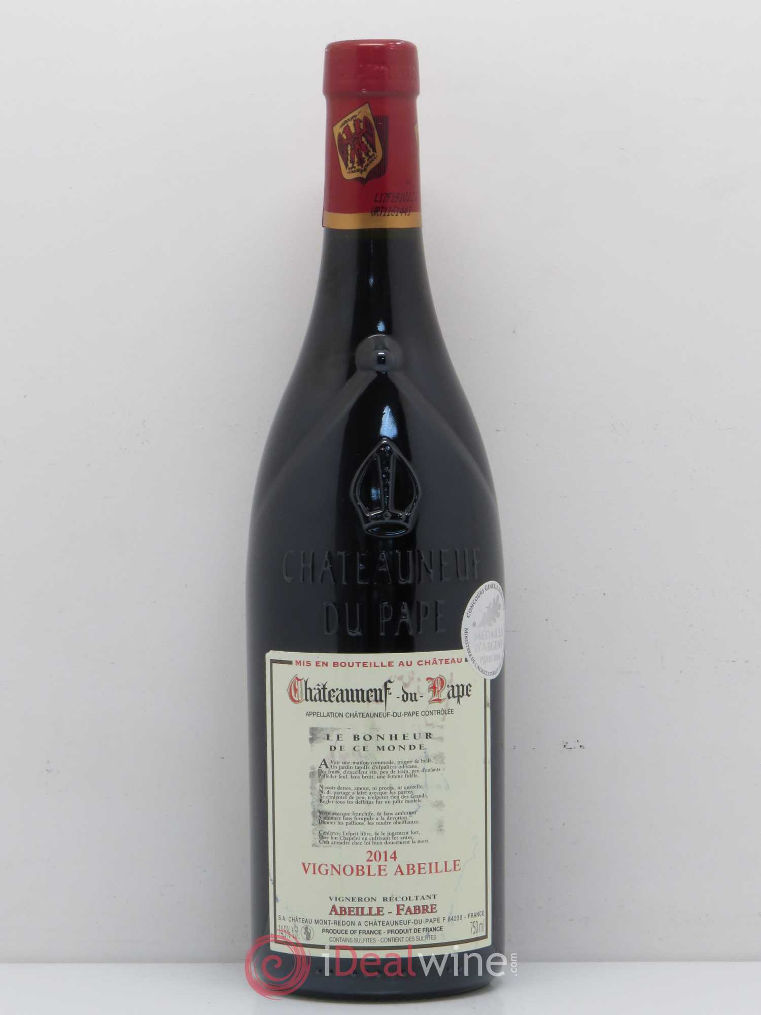 Châteauneuf-du-Pape Vignoble Abeille 2014 - Posten von 1 Flasche - 0