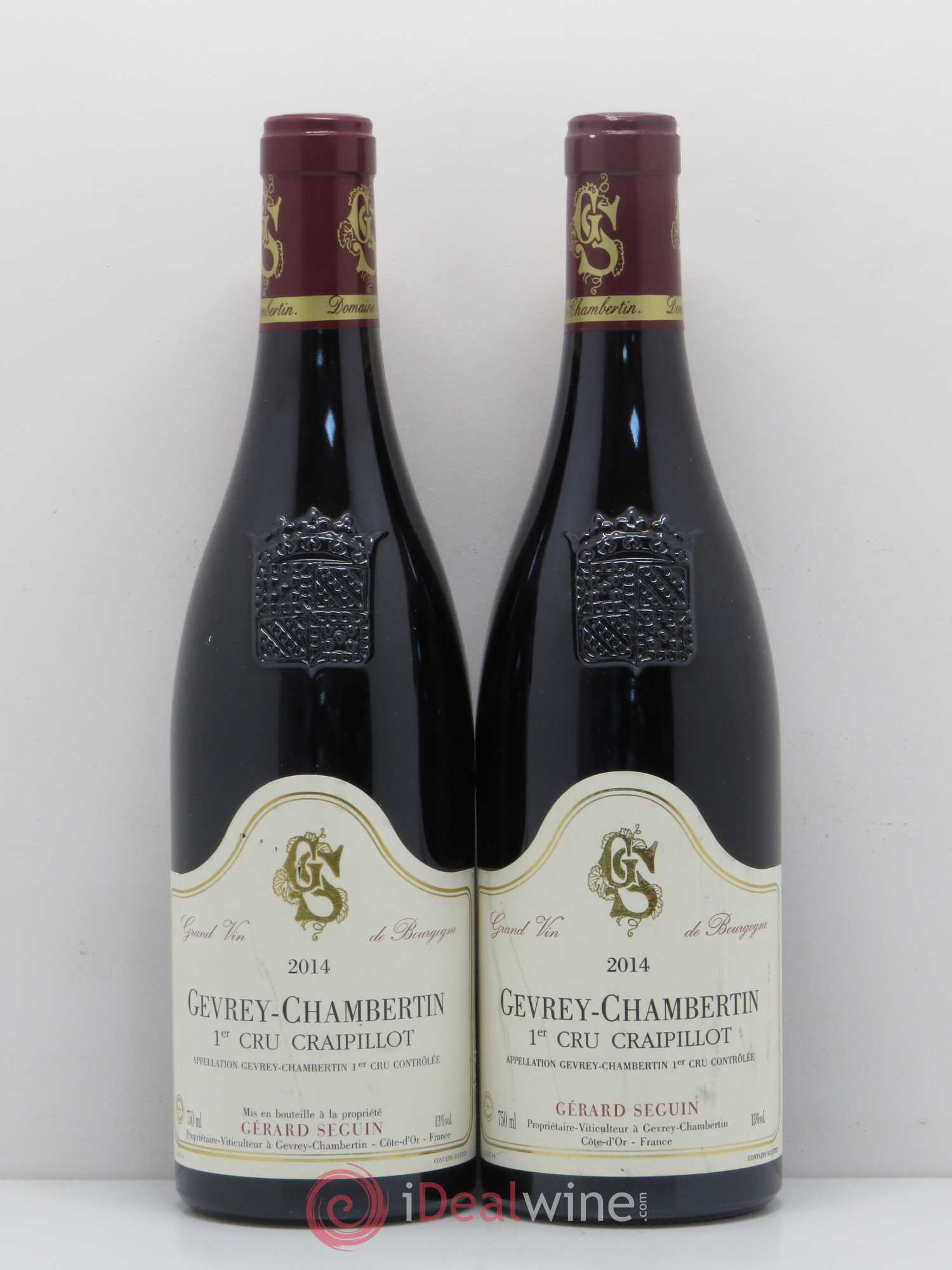 Gevrey-Chambertin 1er Cru Craipillot Gerard Seguin 2014 - Posten von 5 Flaschen - 2
