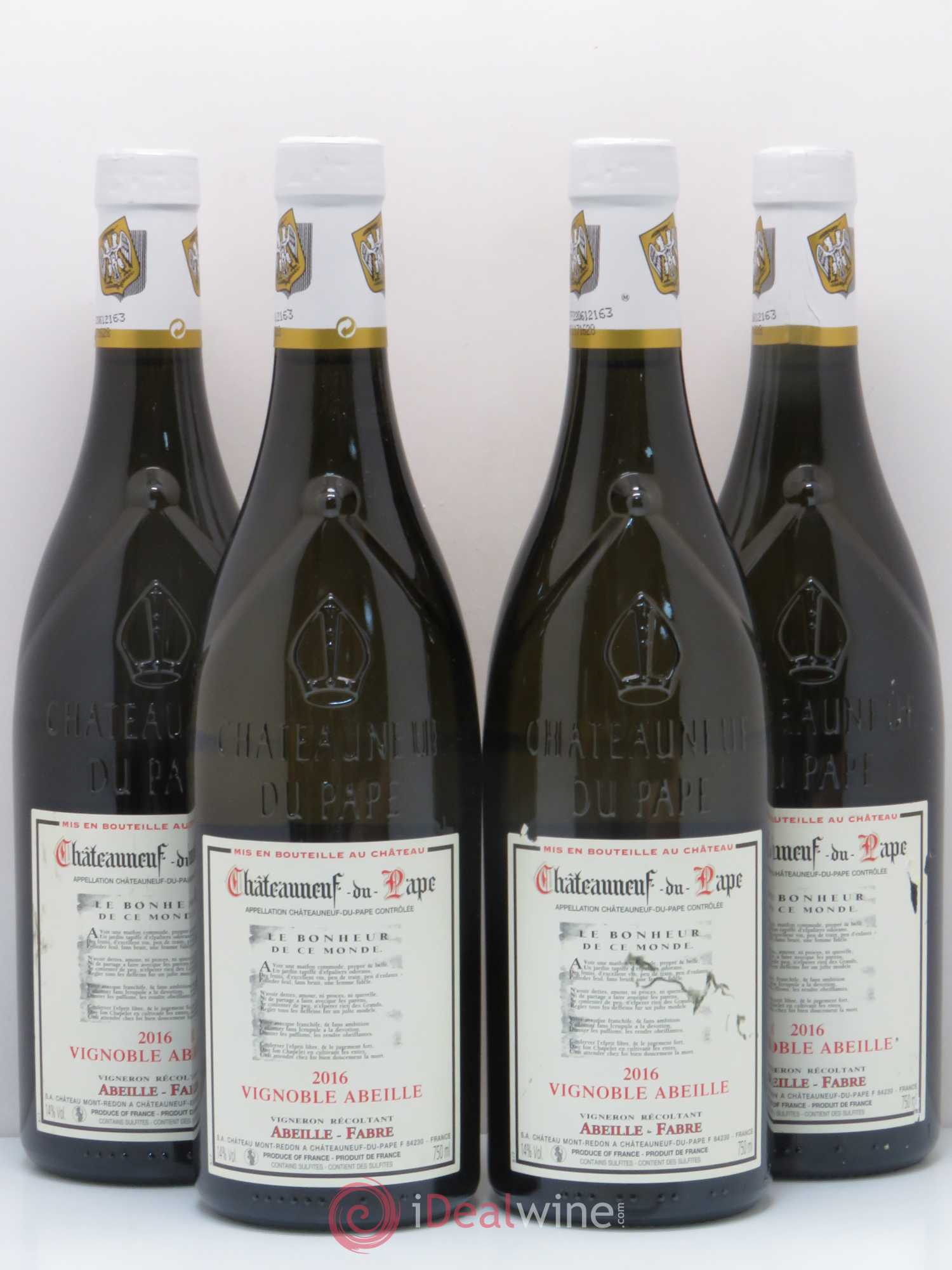 Châteauneuf-du-Pape Vignoble Abeille 2016 - Posten von 4 Flaschen - 0