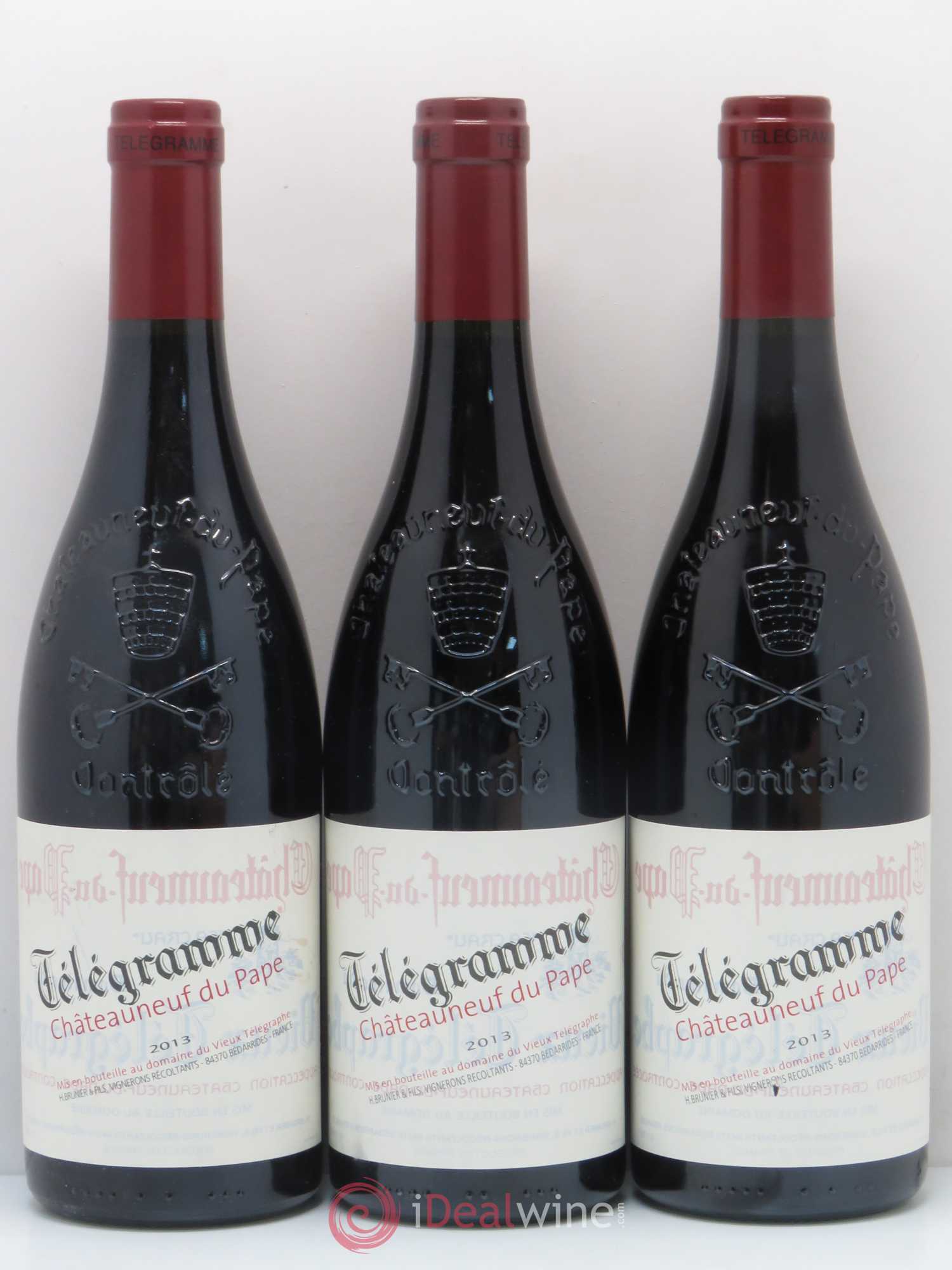 Châteauneuf-du-Pape Télégramme Vignobles Brunier 2013 - Lot de 3 bouteilles - 0