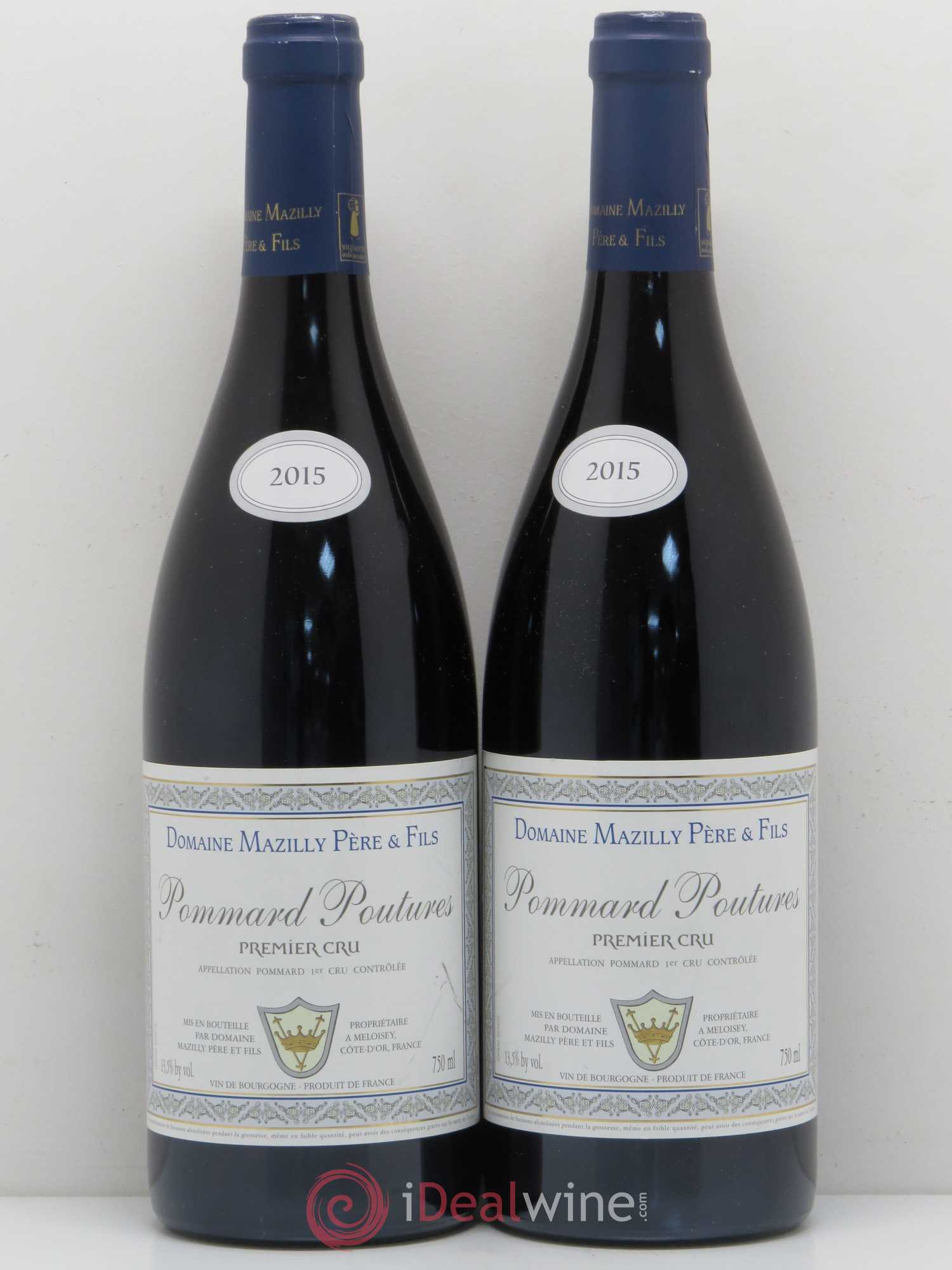 Pommard 1er Cru Poutures Domaine Mazilly Pere & Fils 2015 - Posten von 2 Flaschen - 0