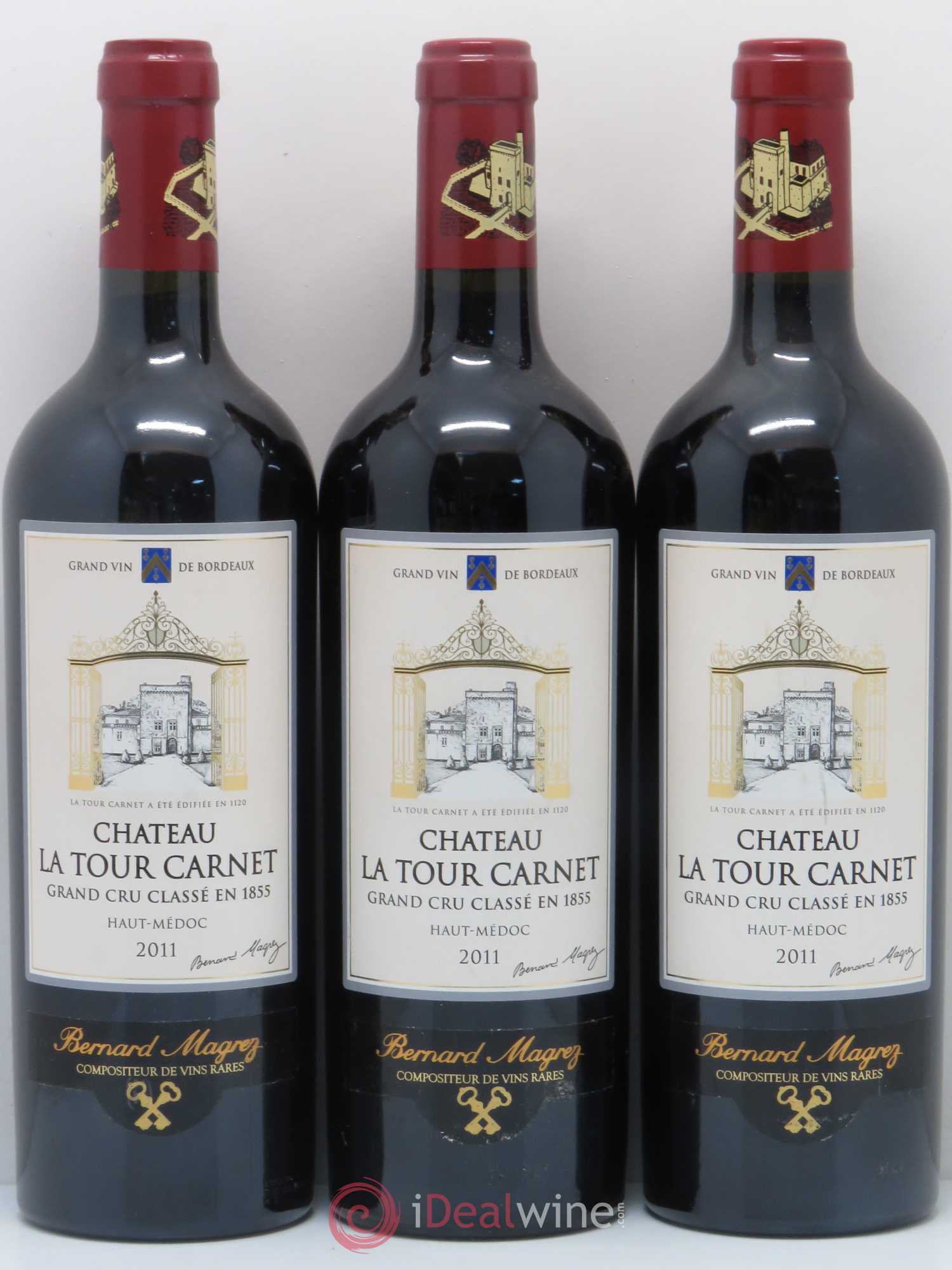 Château la Tour Carnet 4ème Grand Cru Classé 2011 - Lot de 3 bouteilles - 0