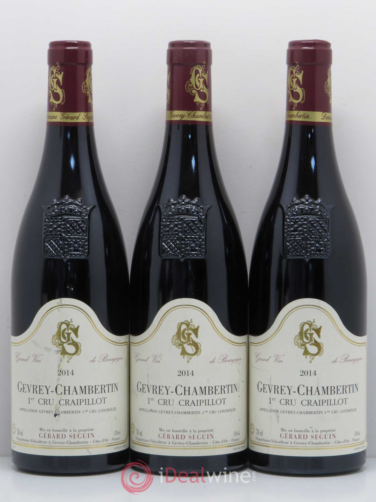 Gevrey-Chambertin 1er Cru Craipillot Gerard Seguin 2014 - Posten von 5 Flaschen - 1