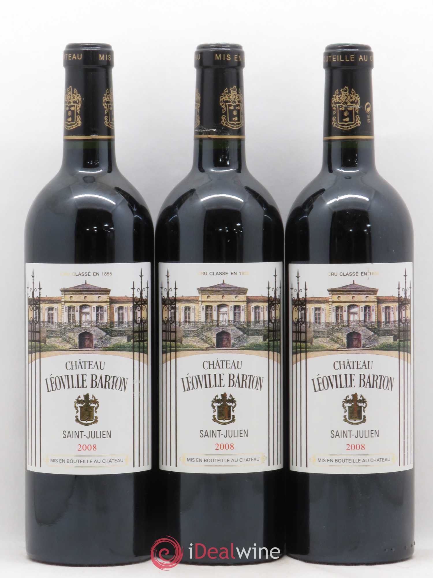 Château Léoville Barton 2ème Grand Cru Classé 2008 - Lot de 3 bouteilles - 0