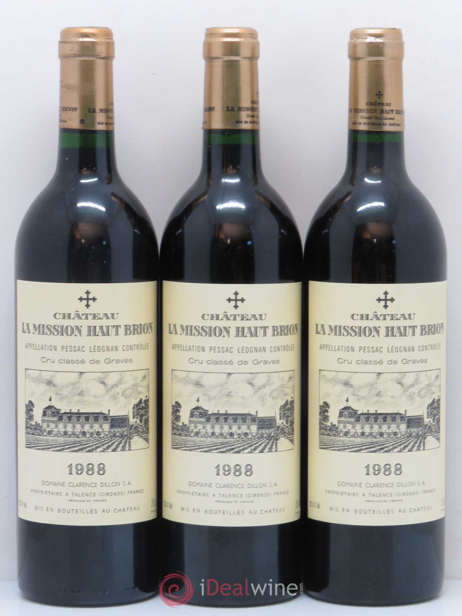 Château la Mission Haut-Brion Cru Classé de Graves 1988 - Lot de 12 bouteilles - 1