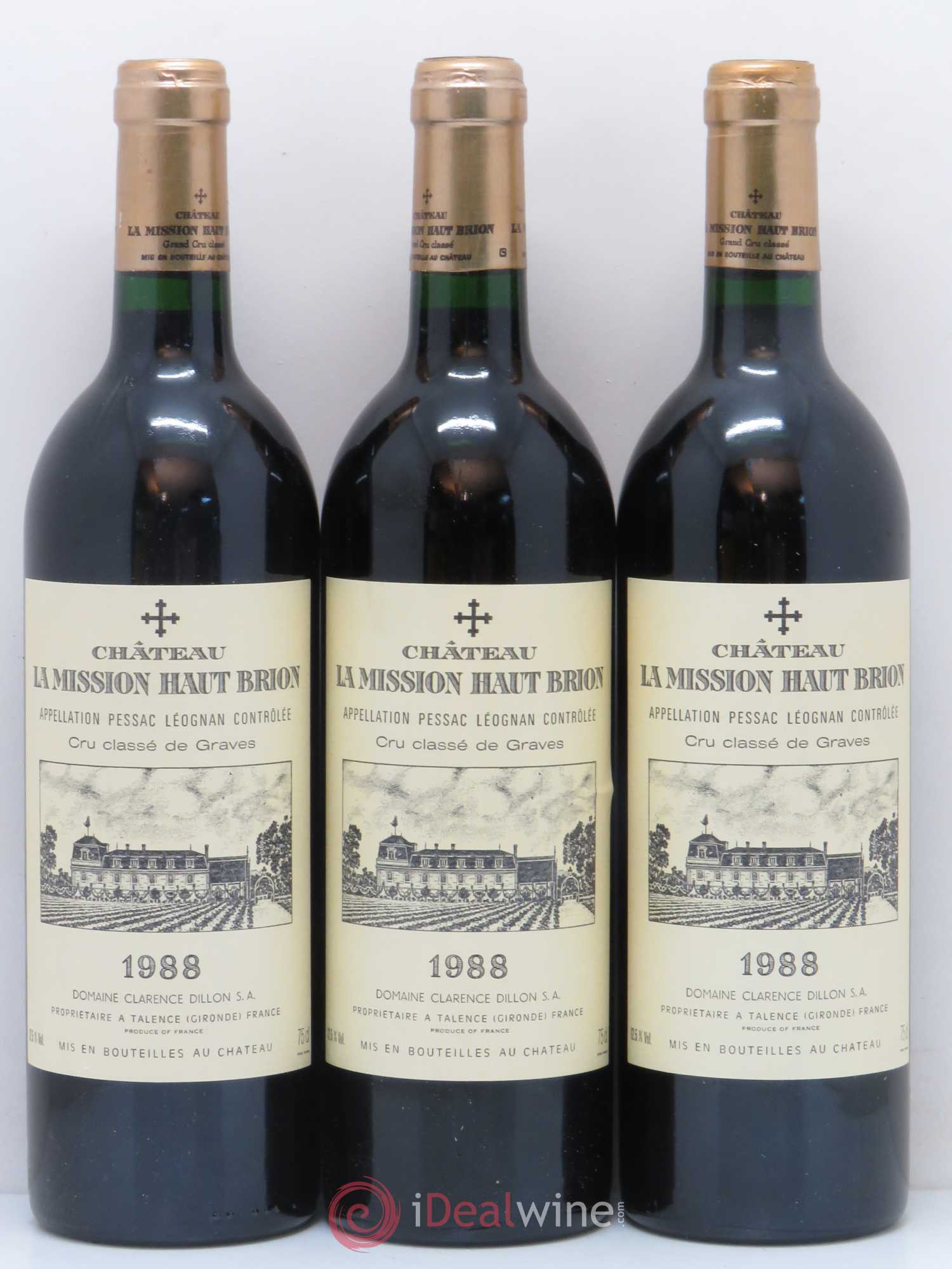 Château la Mission Haut-Brion Cru Classé de Graves 1988 - Lot de 12 bouteilles - 1