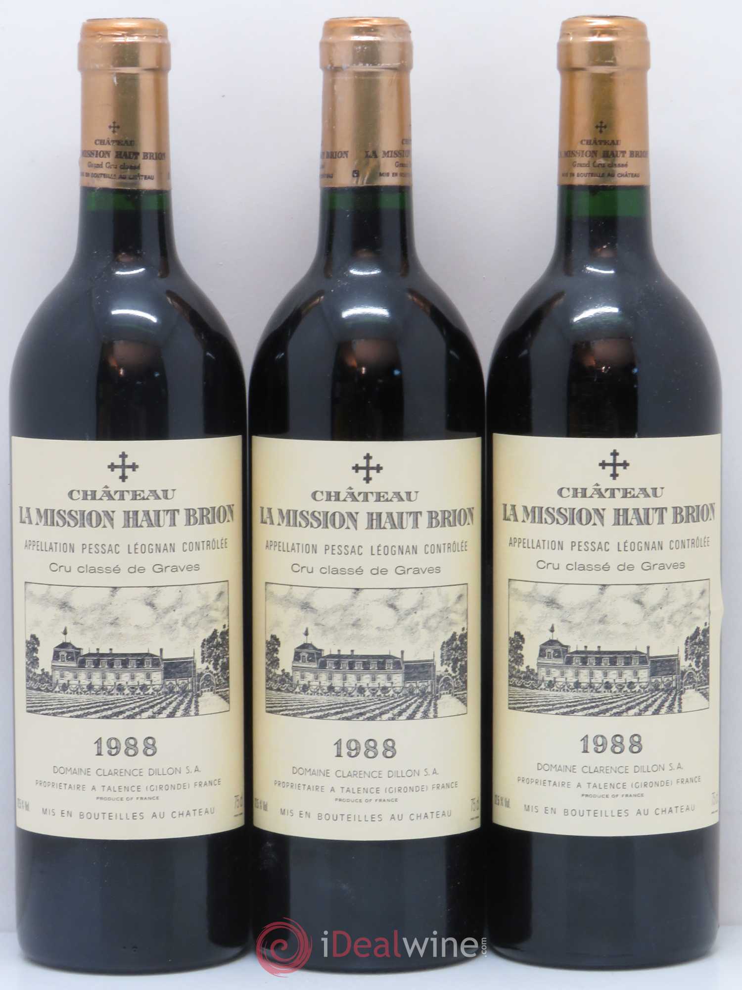 Château la Mission Haut-Brion Cru Classé de Graves 1988 - Lot de 12 bouteilles - 1