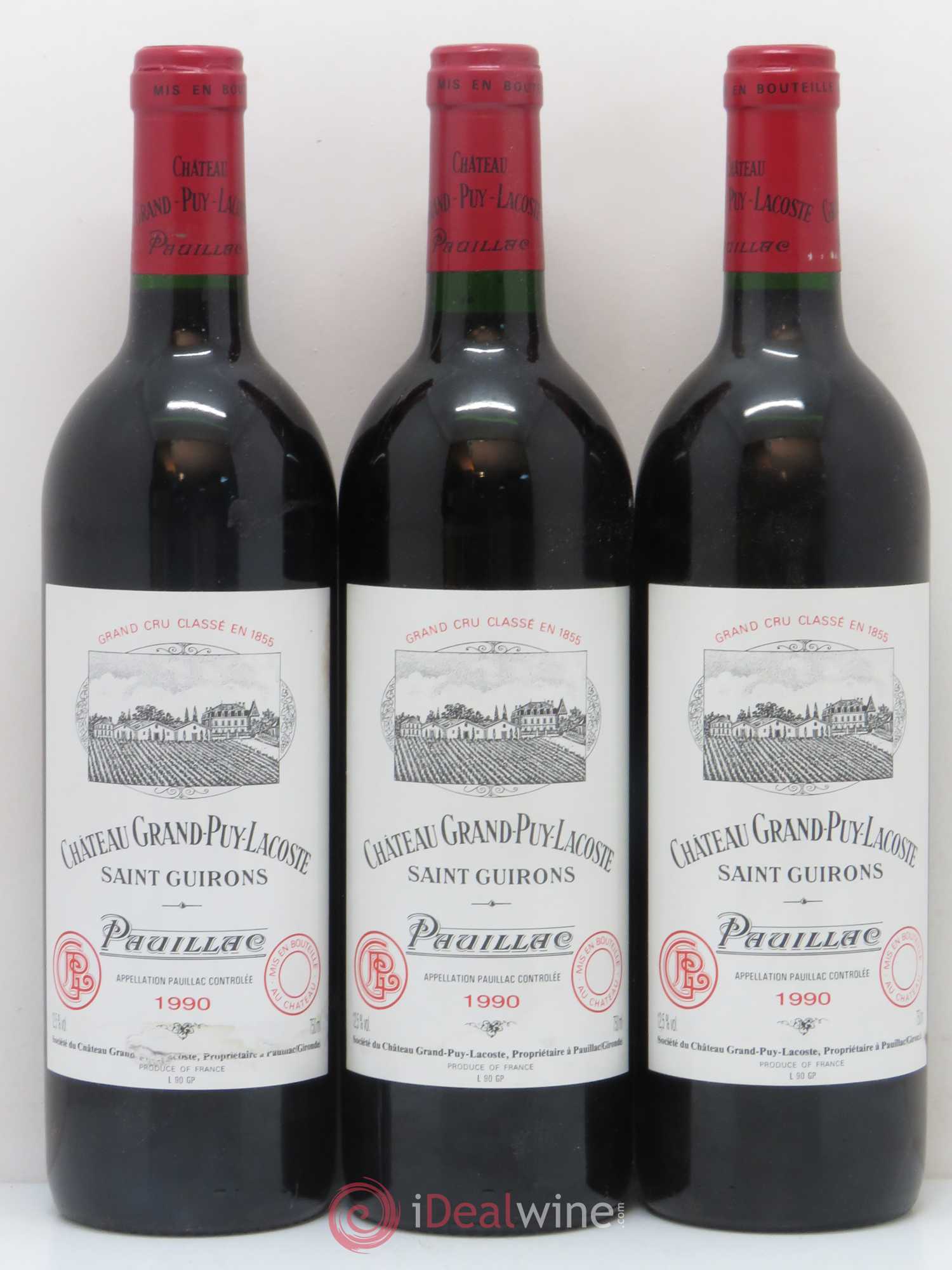Château Grand Puy Lacoste 5ème Grand Cru Classé 1990 - Lot de 12 bouteilles - 1
