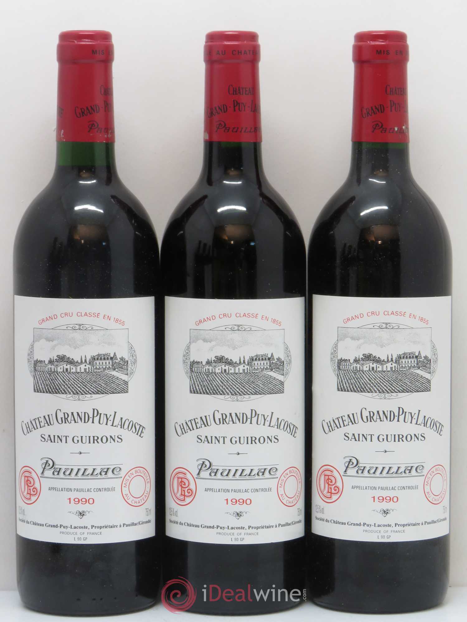 Château Grand Puy Lacoste 5ème Grand Cru Classé 1990 - Lot de 12 bouteilles - 1