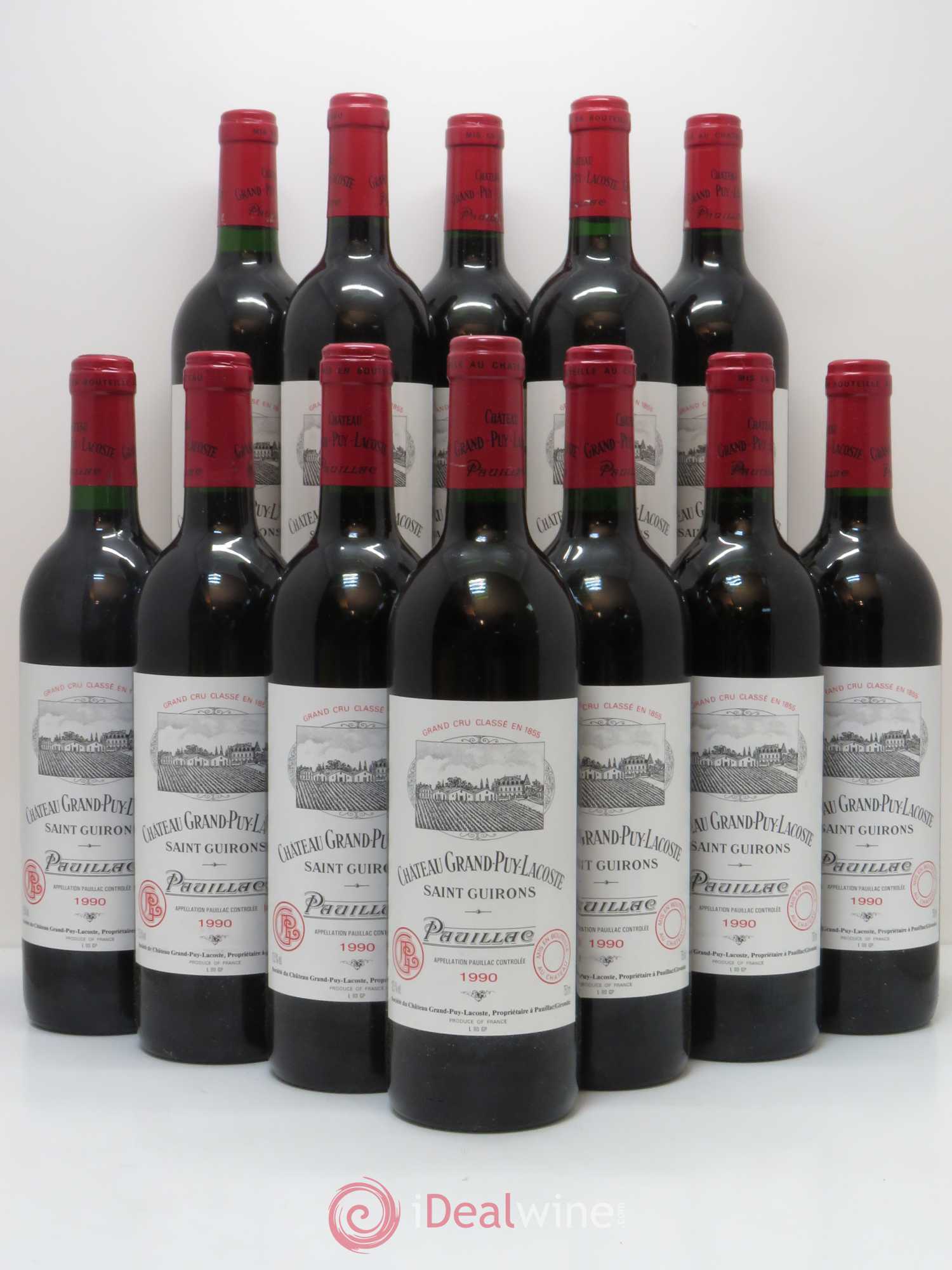 Château Grand Puy Lacoste 5ème Grand Cru Classé 1990 - Lot de 12 bouteilles - 0