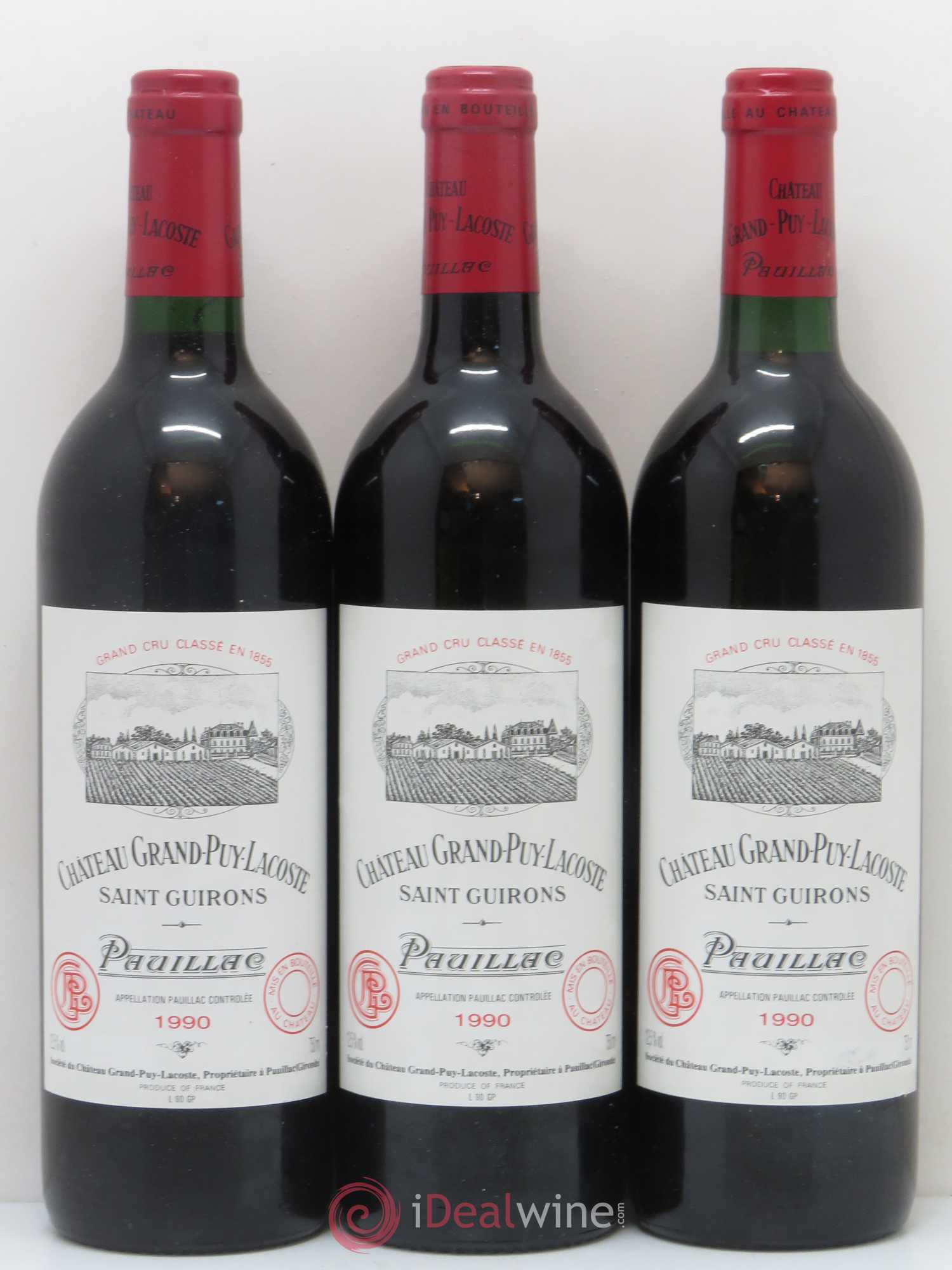 Château Grand Puy Lacoste 5ème Grand Cru Classé 1990 - Lot de 12 bouteilles - 1