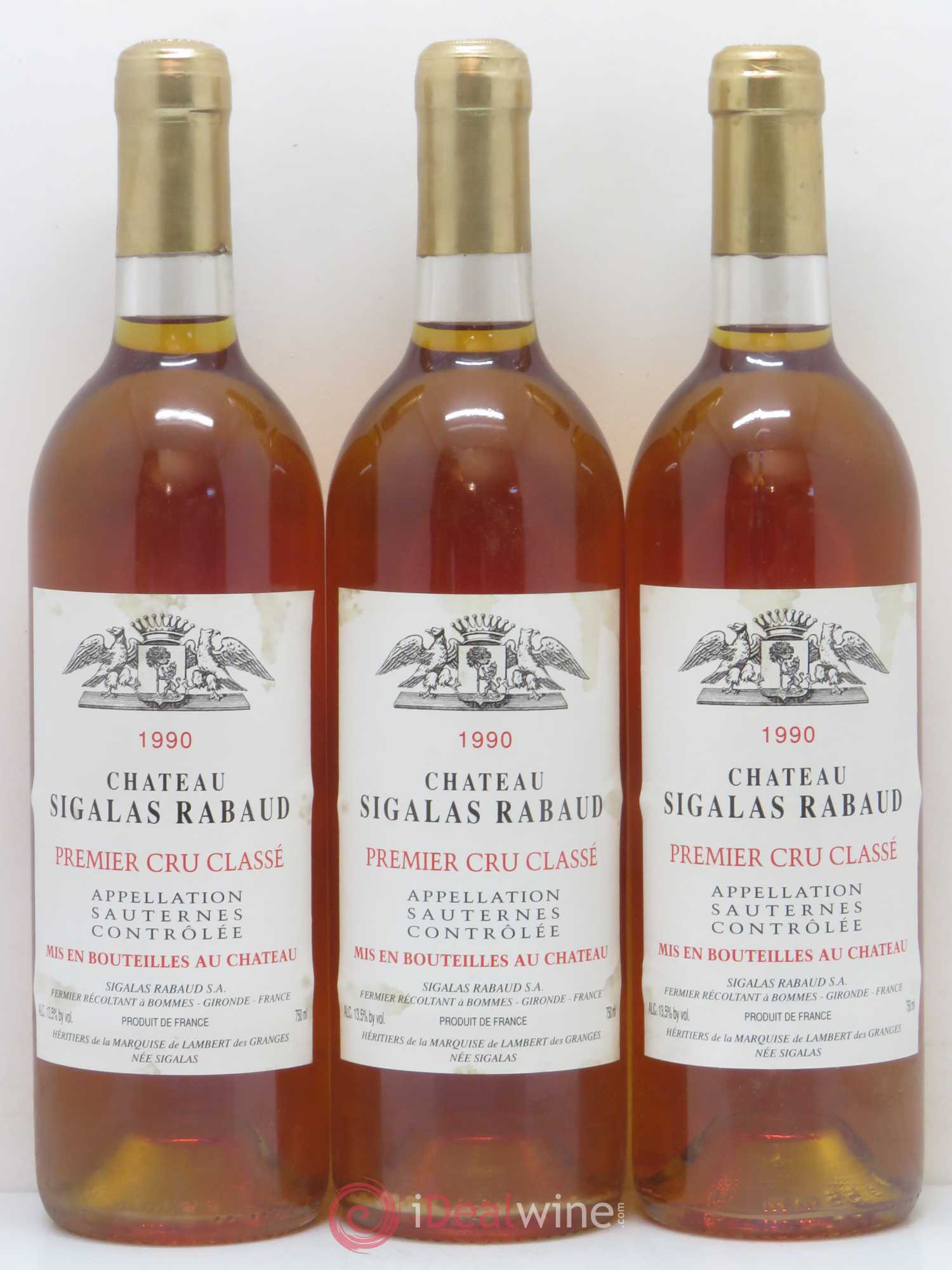 Château Sigalas Rabaud 1er Grand Cru Classé 1990 - Lotto di 12 bottiglie - 1