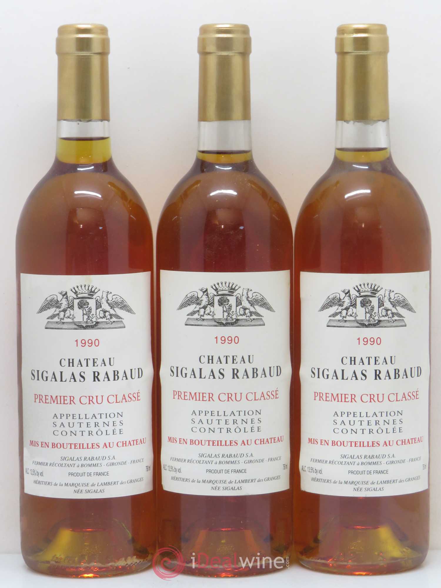 Château Sigalas Rabaud 1er Grand Cru Classé 1990 - Lotto di 12 bottiglie - 1