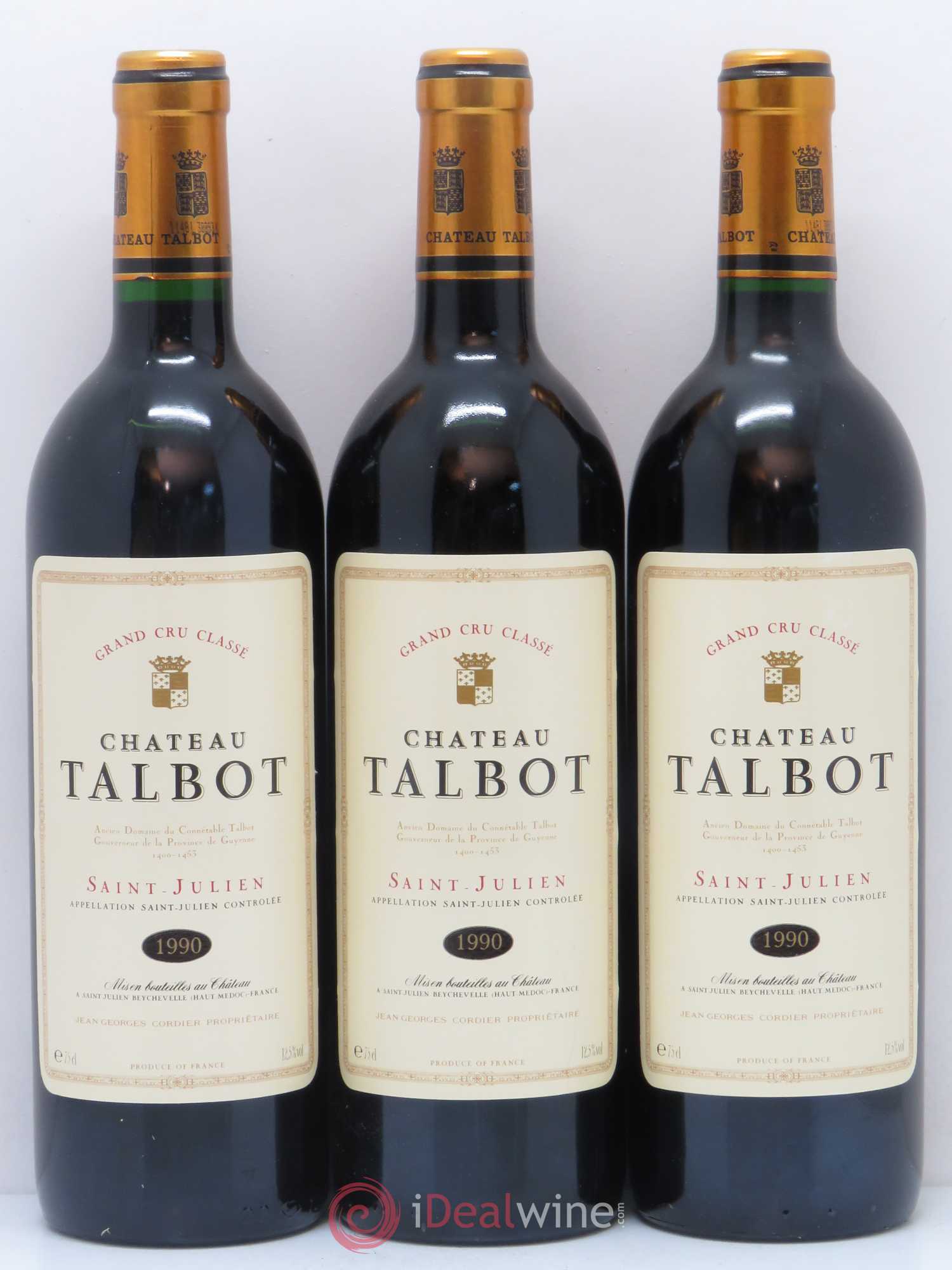 Château Talbot 4ème Grand Cru Classé 1990 - Lot de 12 bouteilles - 1