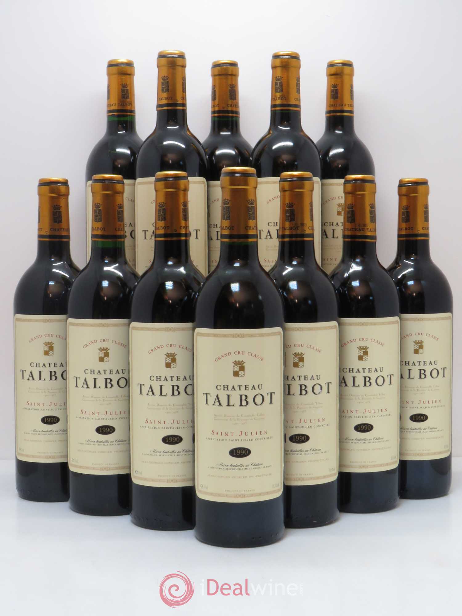 Château Talbot 4ème Grand Cru Classé 1990 - Lot de 12 bouteilles - 0